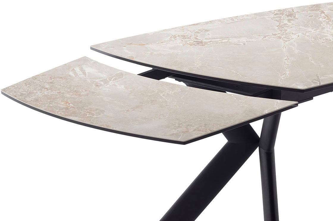 MCA furniture Esstisch »OSSANA Vierfußtisch 180-260 cm«, (Einzelstück), Keramik,Metall,Stirnauszug,ausziehbar,Tischplatte 13 mm,8-10 Personen