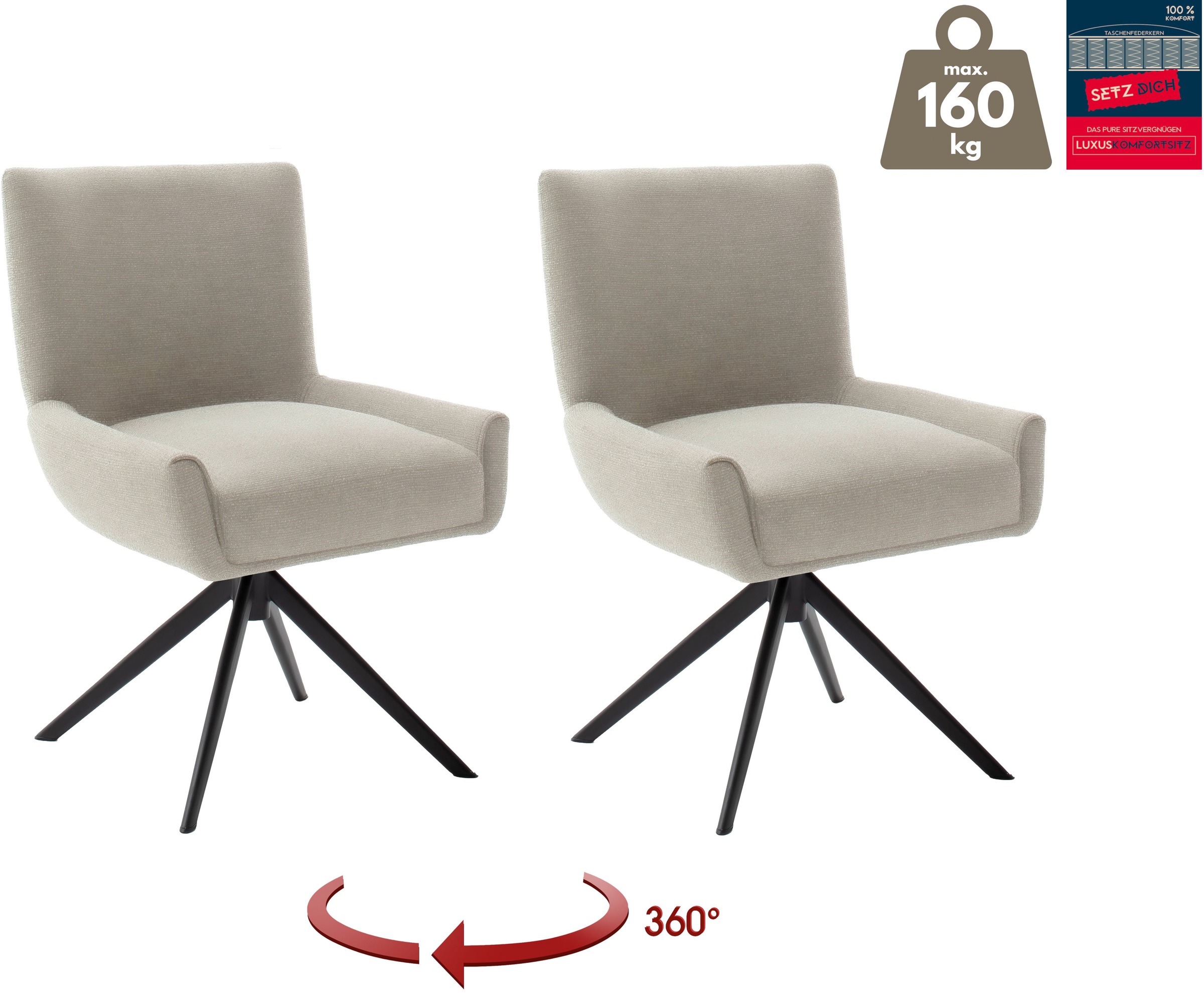 MCA furniture 4-Fußstuhl "WILSON Esszimmerstuhl, Armlehnstuhl, Polsterstuhl günstig online kaufen