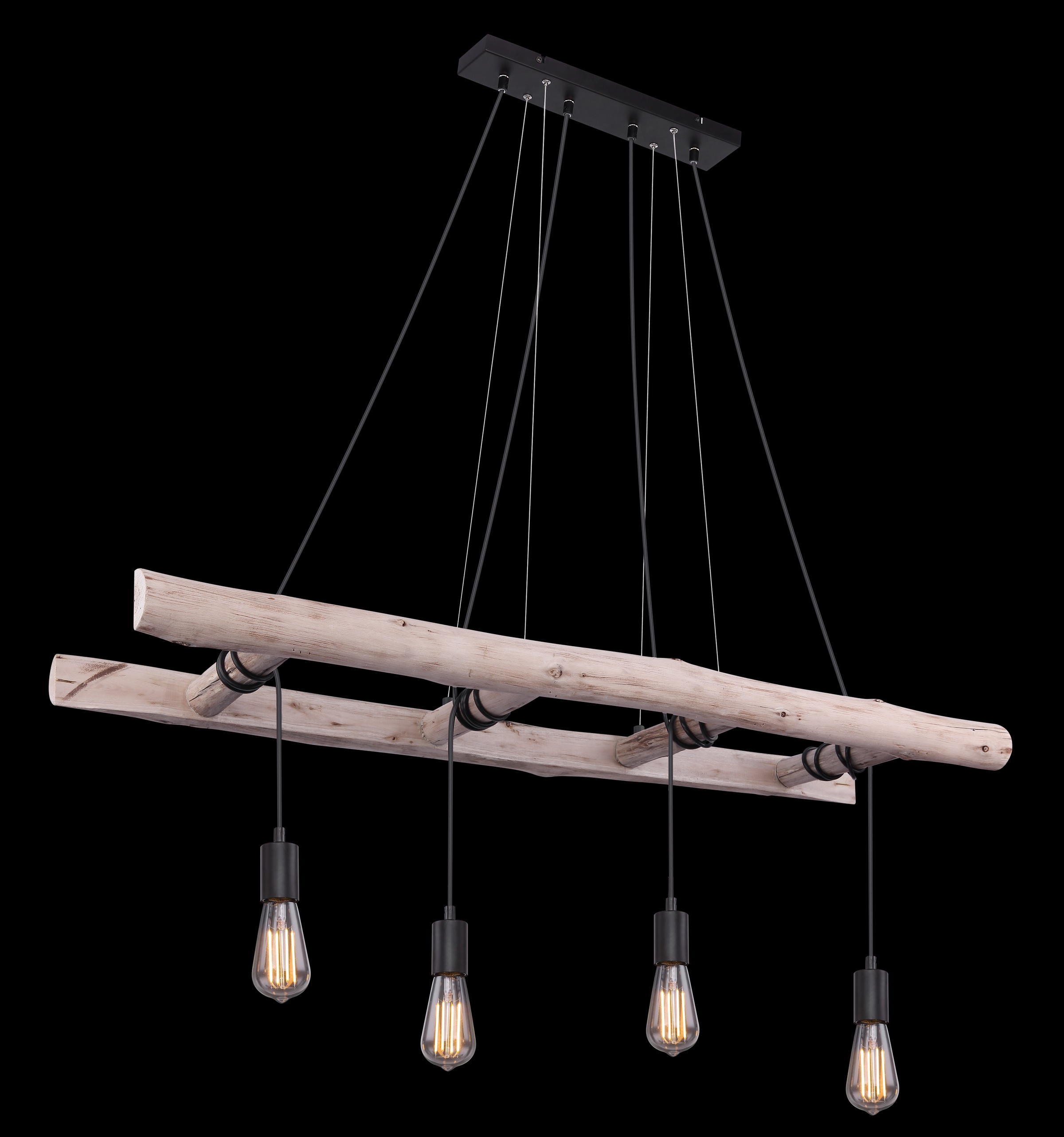 GLOBO LIGHTING Hängeleuchte »IRMGARD« E27 1 Stk. Hängeleuchte Holz/Schwarz, höhenkürzbar, E27