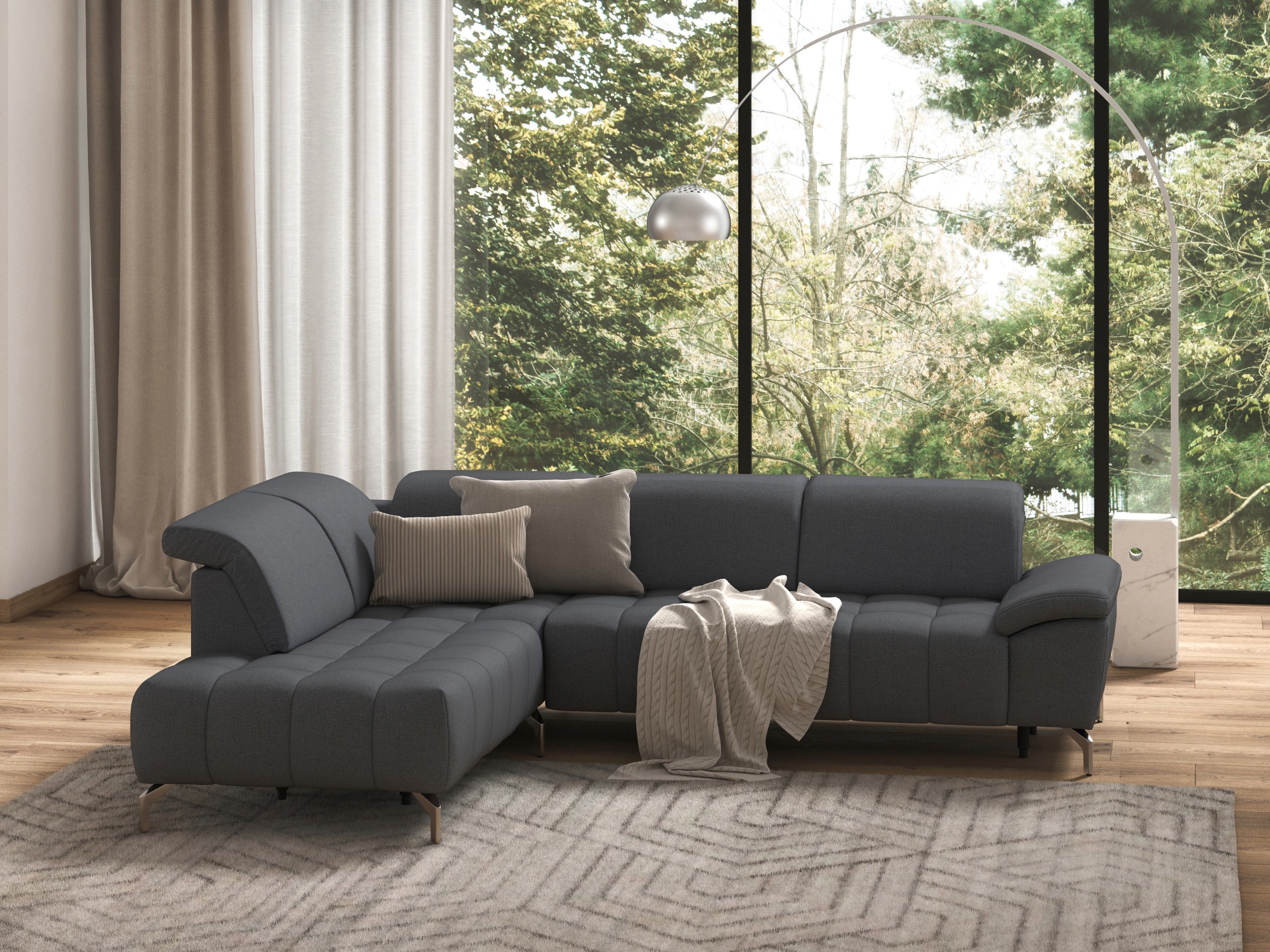 sit&more Ecksofa "Cool L-Form" wahlweise mit Kopfteilverstellung und Vorzie günstig online kaufen