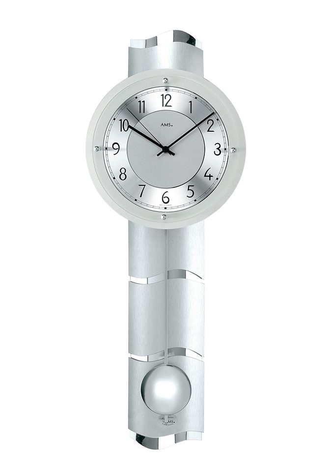 Funk-Pendelwanduhr »F5215«, mit diamantgedrehtem Aluminiumzifferblatt