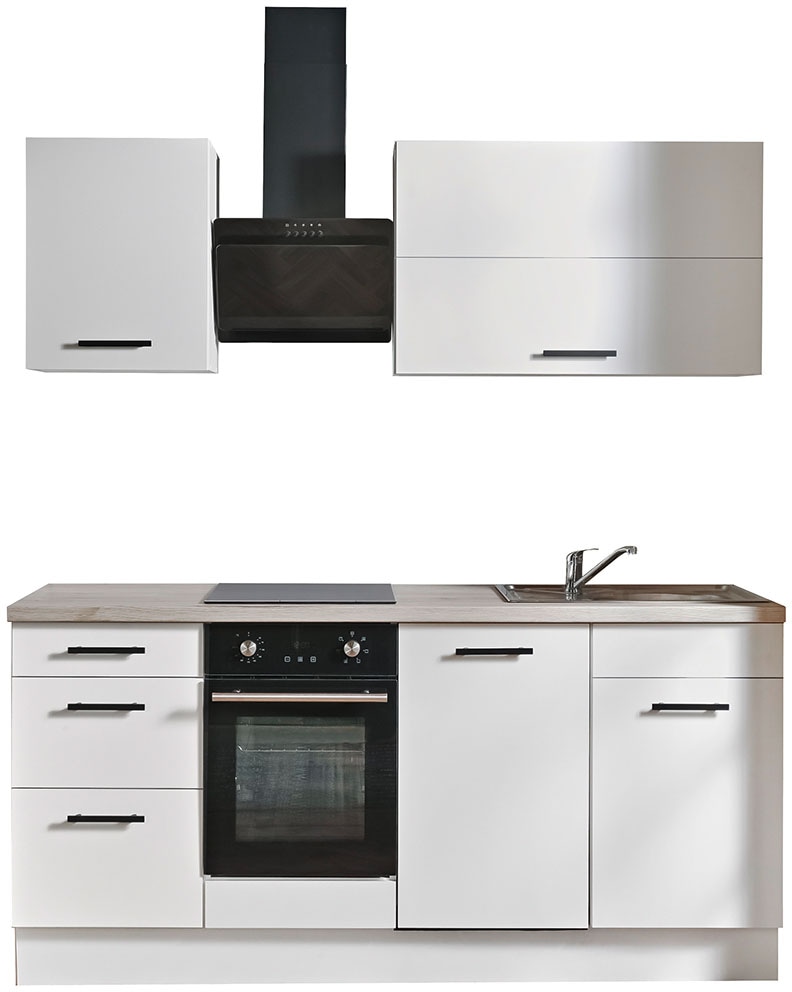 wiho Küchen Küchenzeile "Fortyfive, Breite 180 cm," Soft-Close-Funktion in Schubkästen & Auszügen, höhenverstellbare Füße