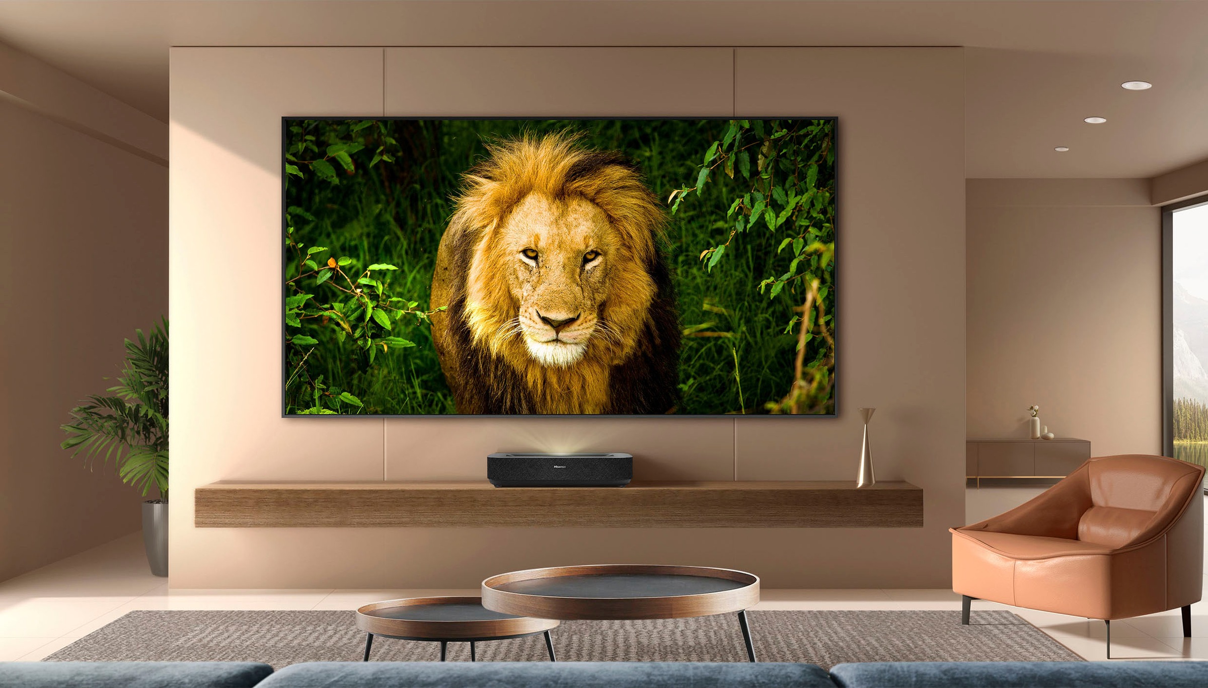 Hisense DLP-Beamer »Hisense 90L5HD Daylight Screen (90 Zoll) Laser Projektor«, 4K, HDR, Game Mode, Dolby Atmos