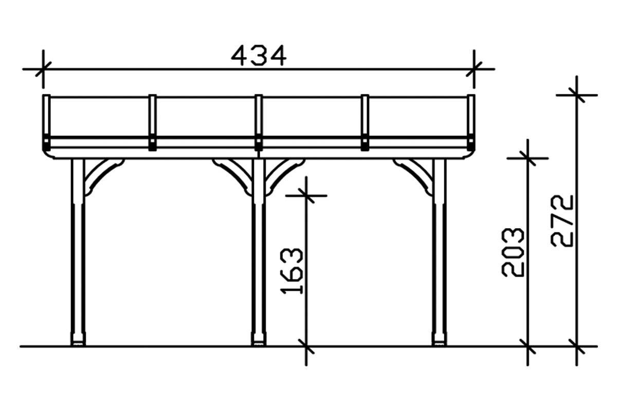 Skanholz Terrassendach »Rimini«, 434 cm Breite, verschiedene Tiefen