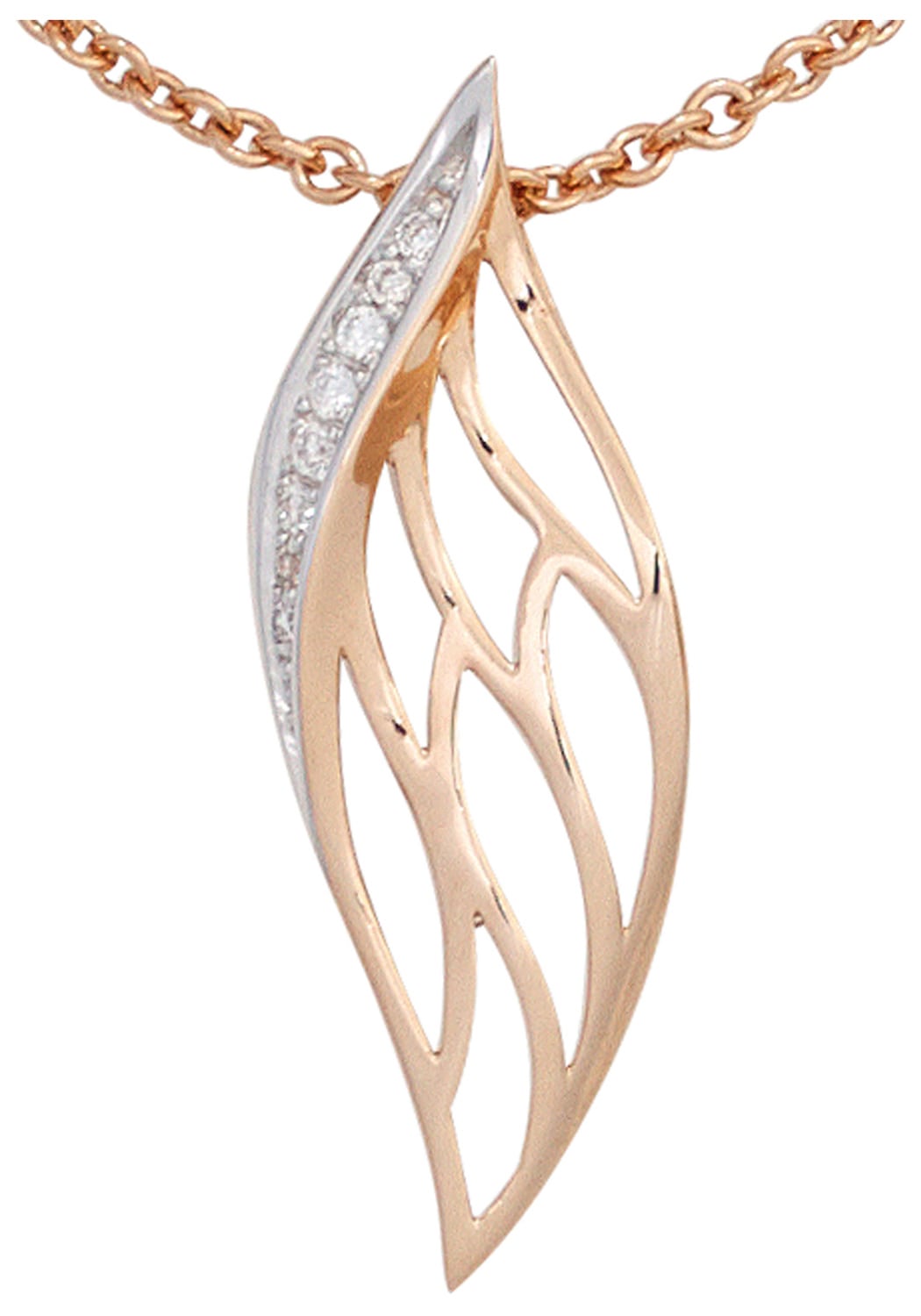 JOBO Kettenanhänger »Anhänger mit 8 Diamanten«  585 Roségold