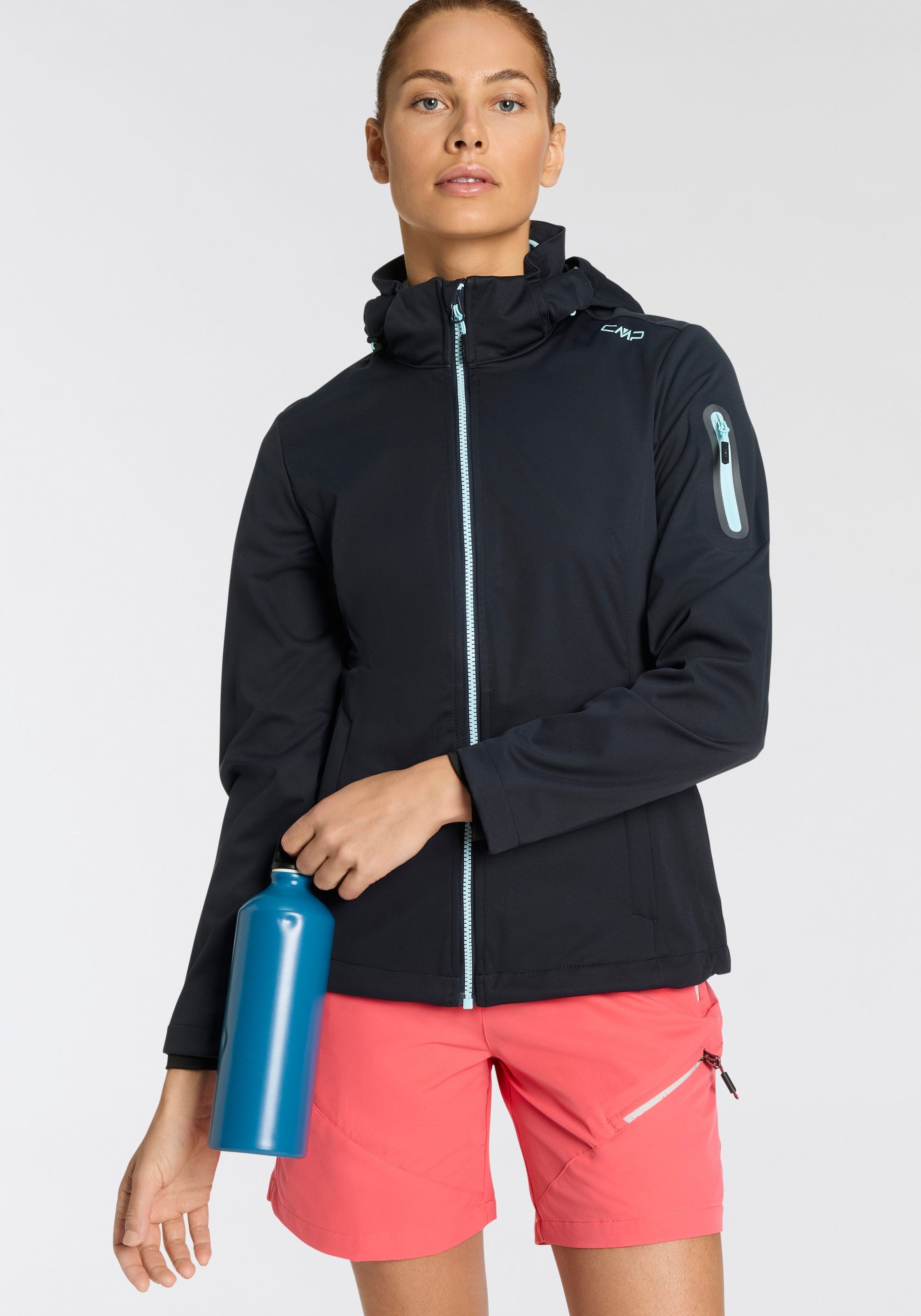 CMP Softshelljacke, mit Kapuze, Atmungsaktiv & Windabweisend & Wasserabweis günstig online kaufen