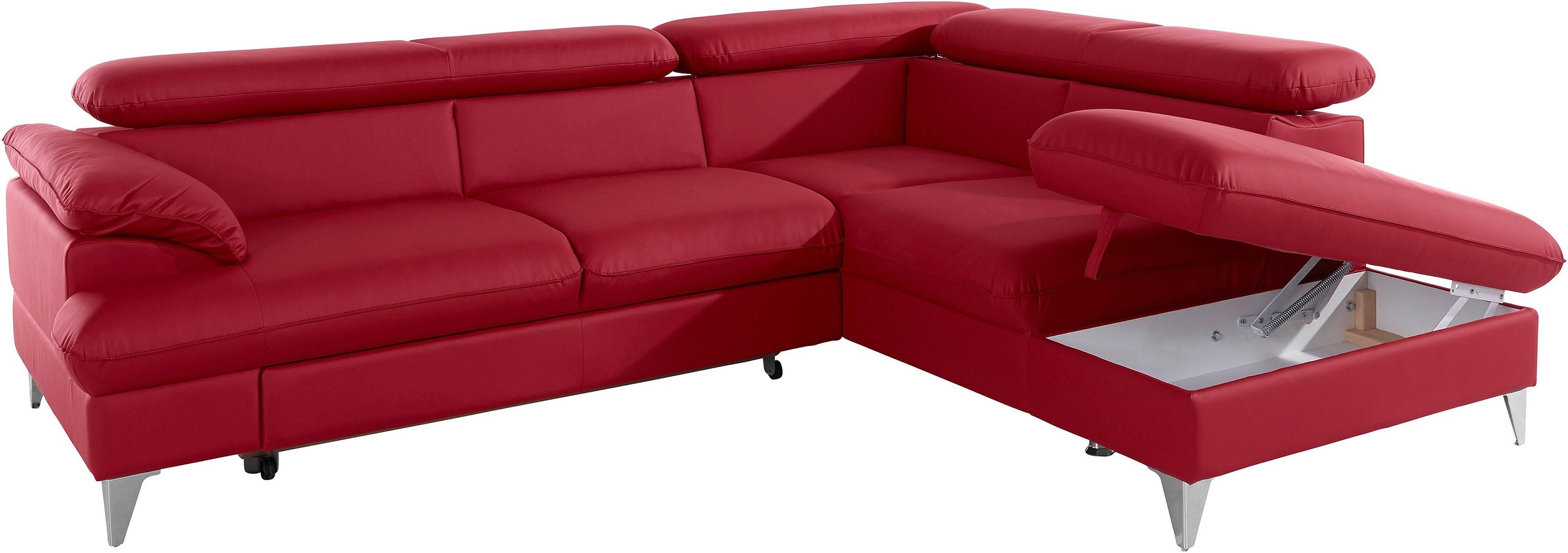 COTTA Ecksofa »Caluso L-Form«, mit Kopfteilverstellung, wahlweise mit Bettfunktion & Bettkasten