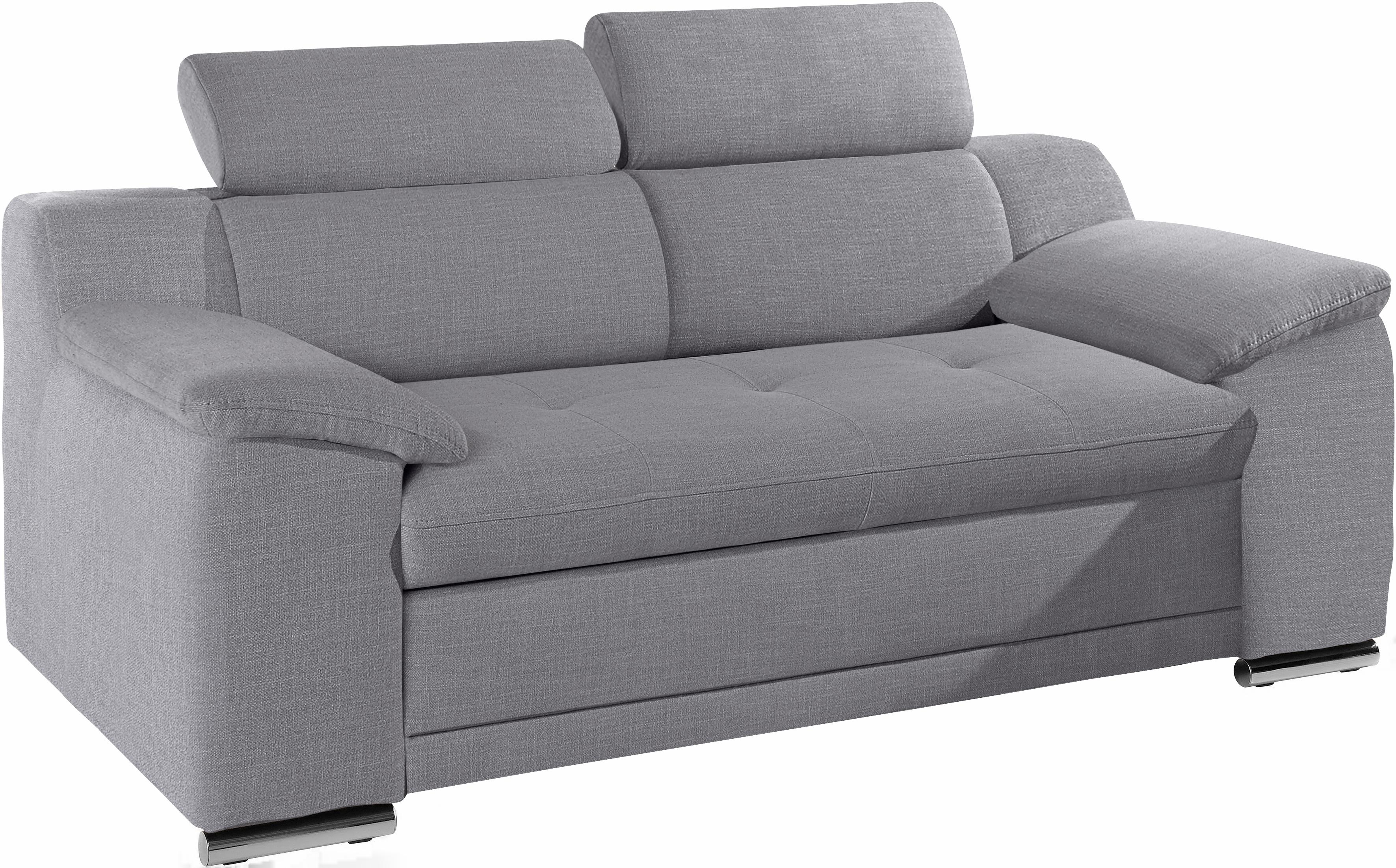 sit&more 2-Sitzer "Andiamo, B: 180 cm, Kopfteilverstellung, komfortable Sitzhöhe 43 cm" Frei im Raum stellbar, hochwertige Verarbeitung, stilvolles Design