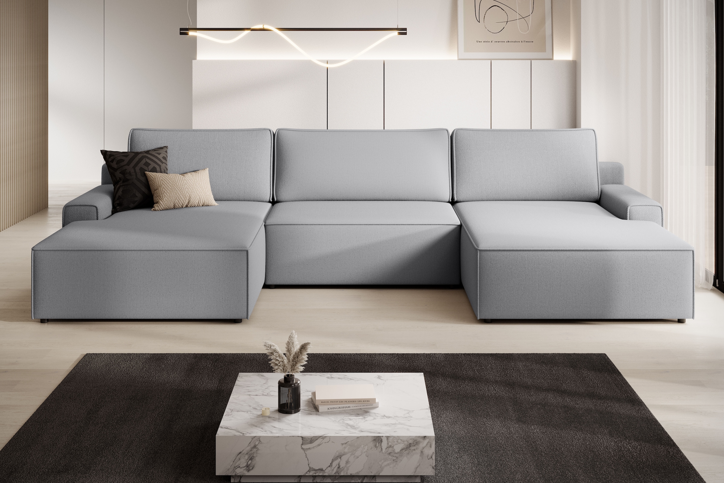 TRENDMANUFAKTUR Wohnlandschaft »Challenge, Schlafsofa mit Bettkasten, Couch in U-Form,...