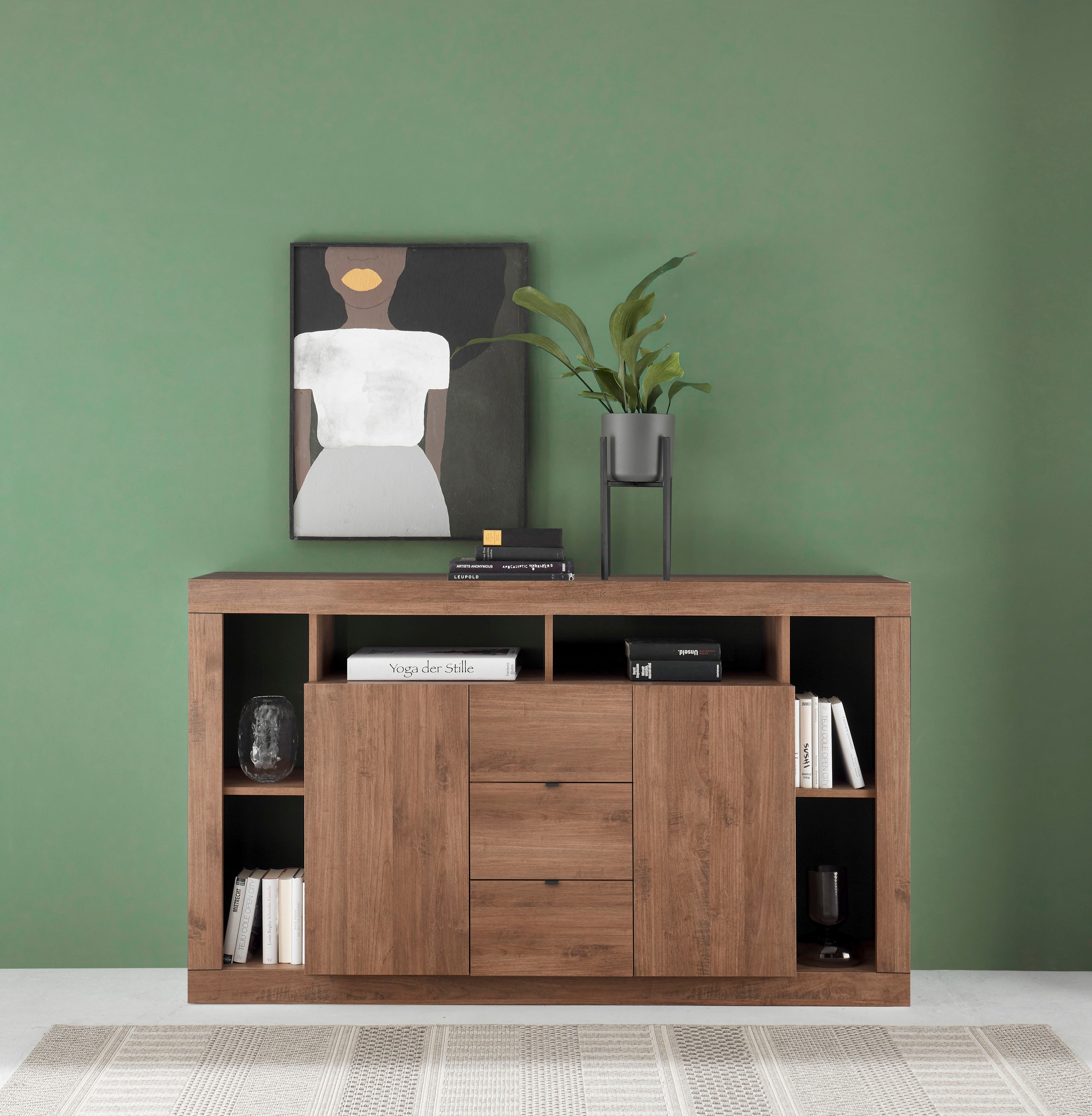 Home affaire Sideboard "Rimini" mit 2 Türen und 3 Schubkästen günstig online kaufen