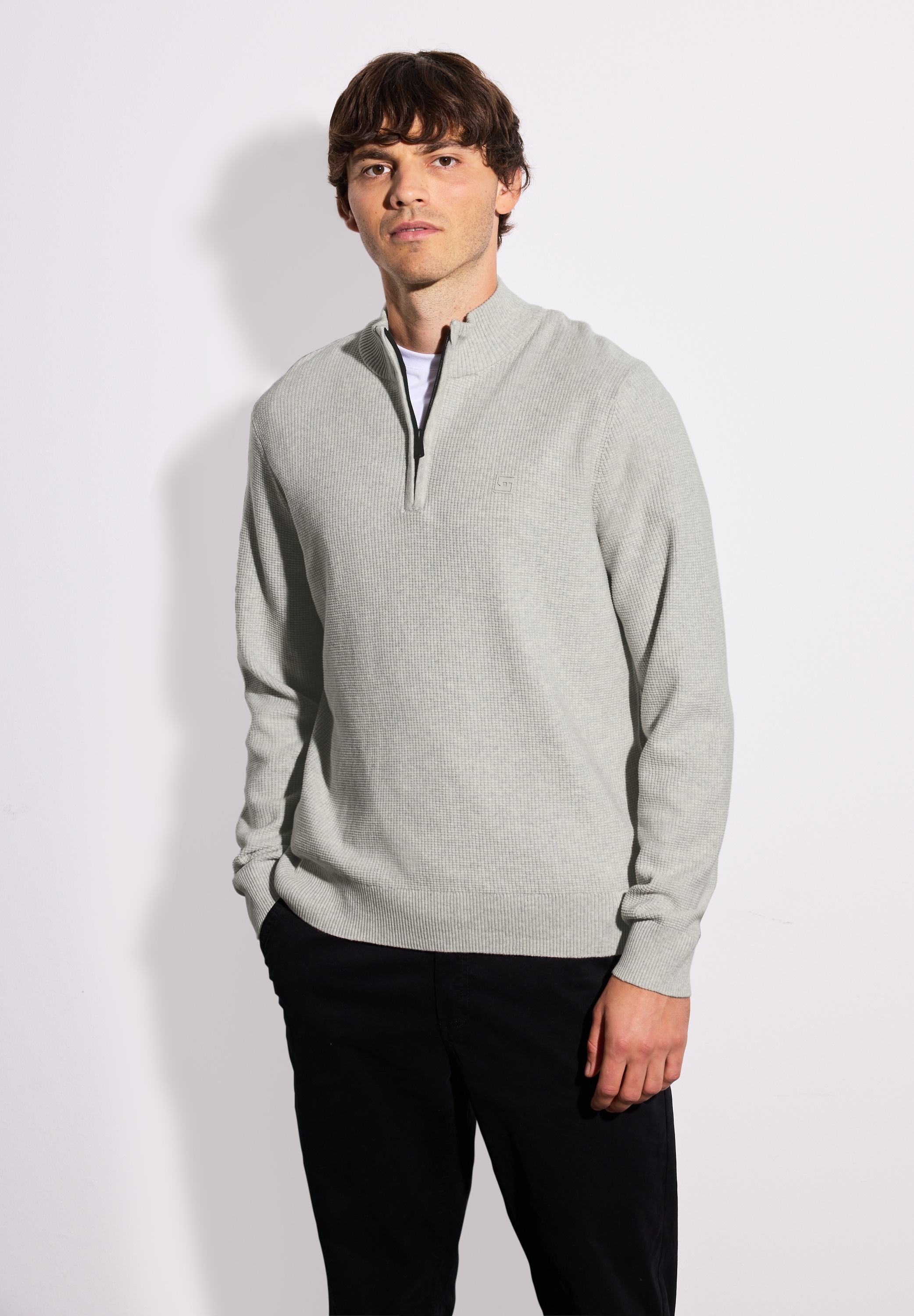 STREET ONE MEN Strickpullover, aus reiner Baumwolle günstig online kaufen