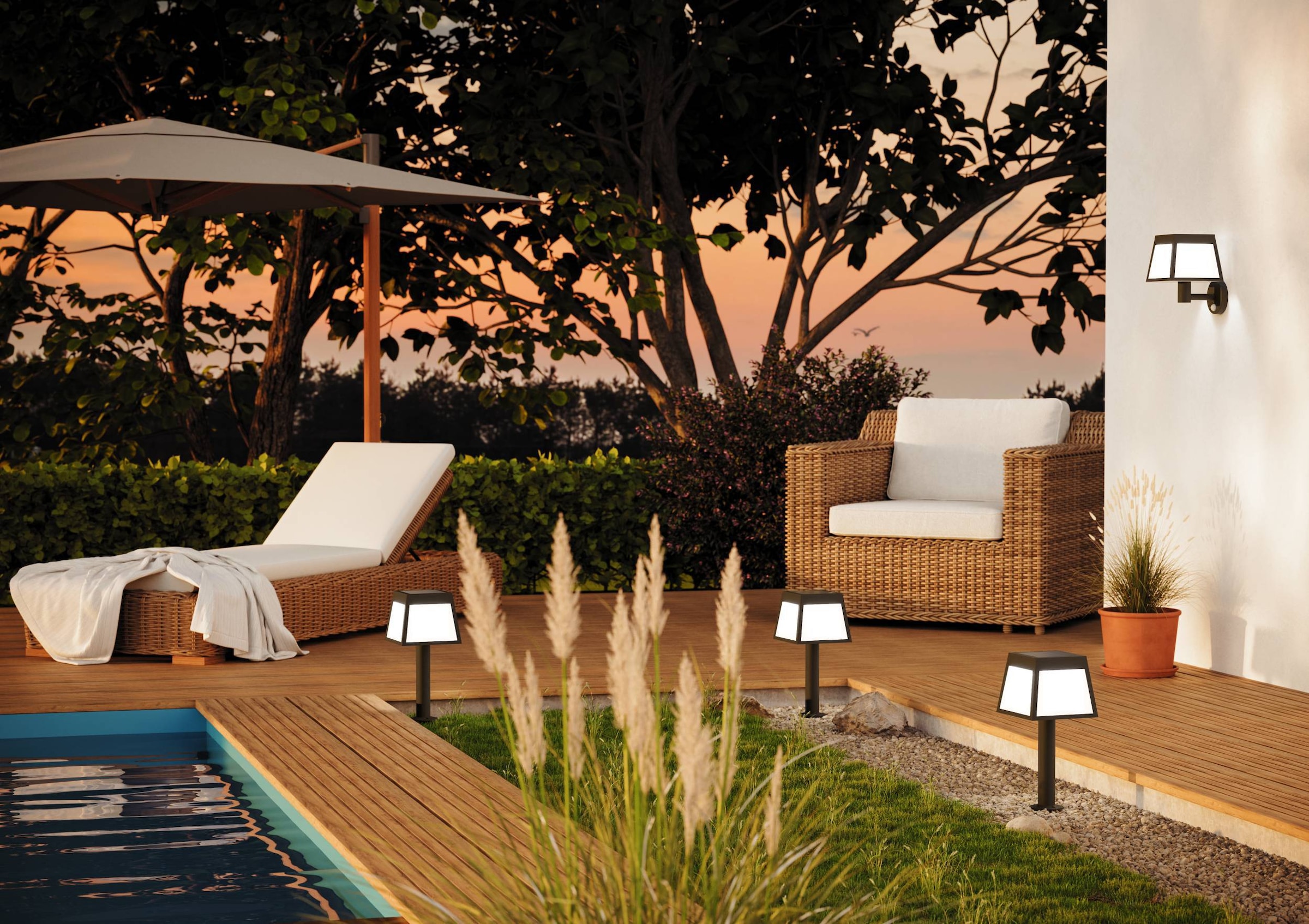 EGLO LED Solarleuchte »Altilia Solarlampe, Erdspieß, Stehlampe, Außenleuchte Garten, IP44« LED-Modul 1 Stk. Warmweiß