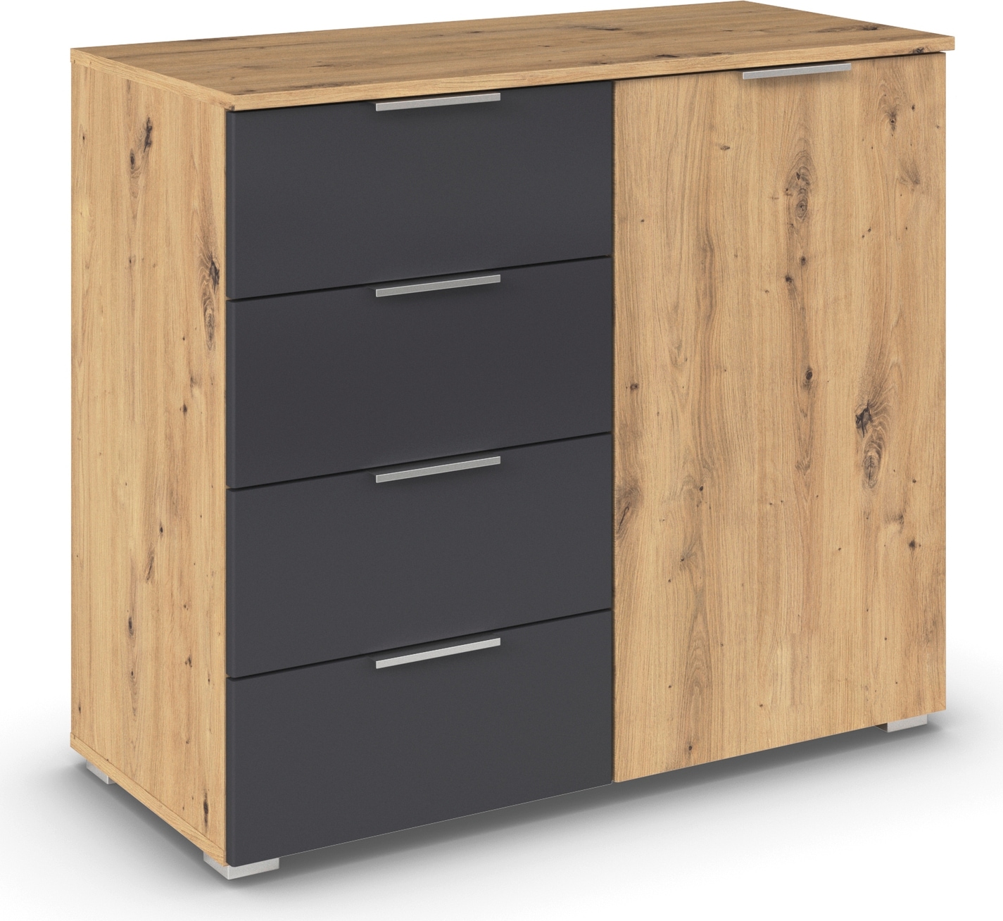 rauch Schubkastenkommode »Monza Kommode Sideboard Wäscheschrank«, mit 4 geräumigen Schubkästen in trendigen Farbkombinationen