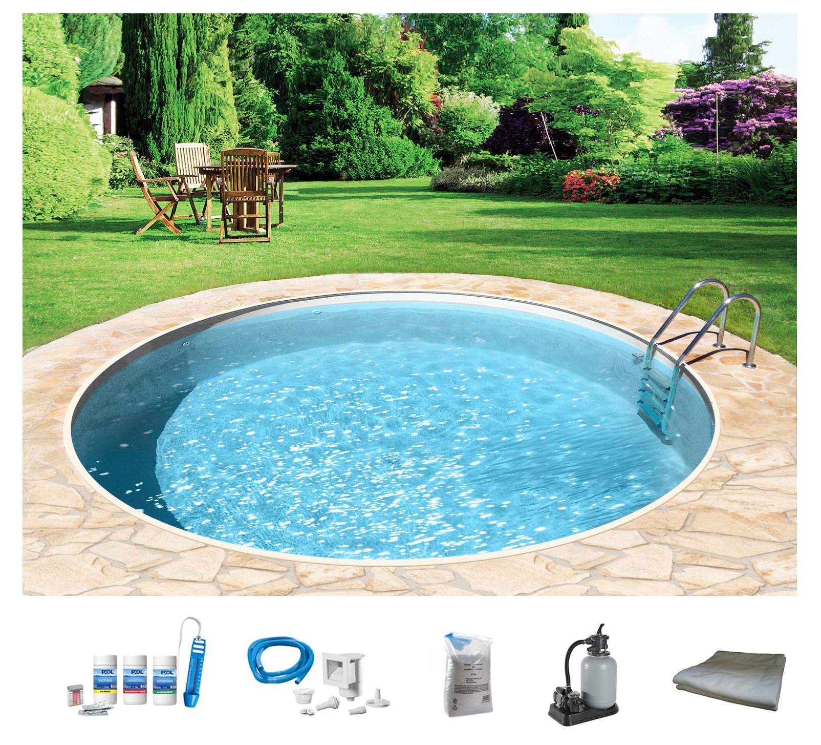 my POOL BWT Rundpool "mit sandfarbener Folie für den Karibik Look" Höhe 150 günstig online kaufen