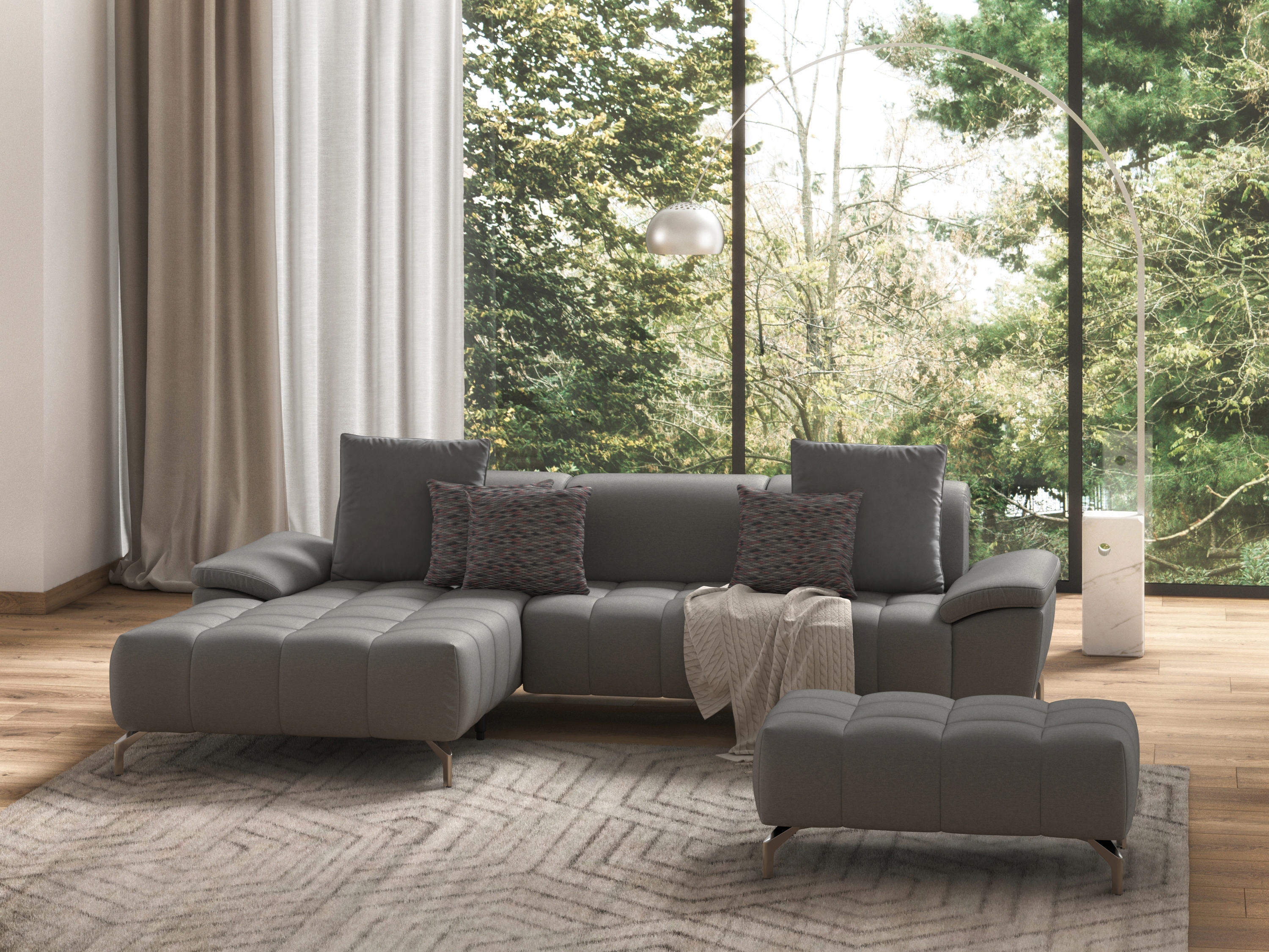 sit&more Ecksofa "Cool L-Form" wahlweise mit Kopfteilverstellung und Vorziehsitz, motorisch