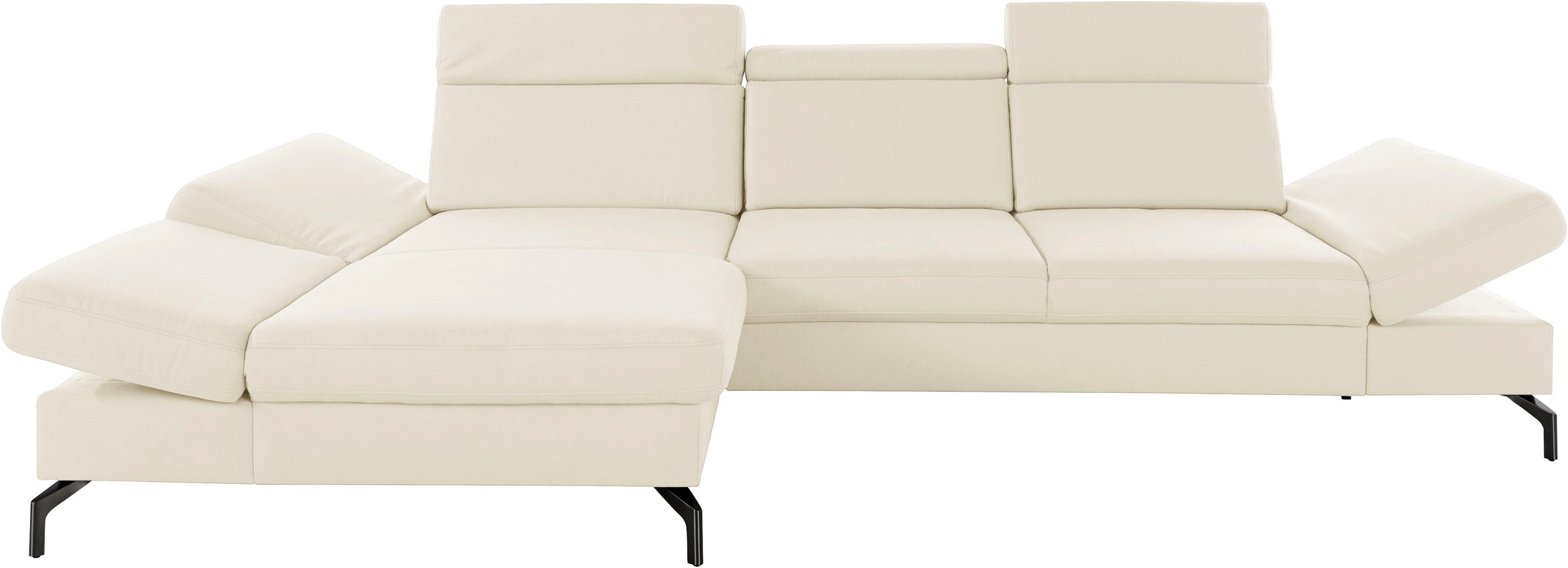 sit&more Ecksofa »Brisbane L-Form« Fußhöhe 15 cm, inklusive Sitztiefen-, Armteil- und Kopfteilverstellung