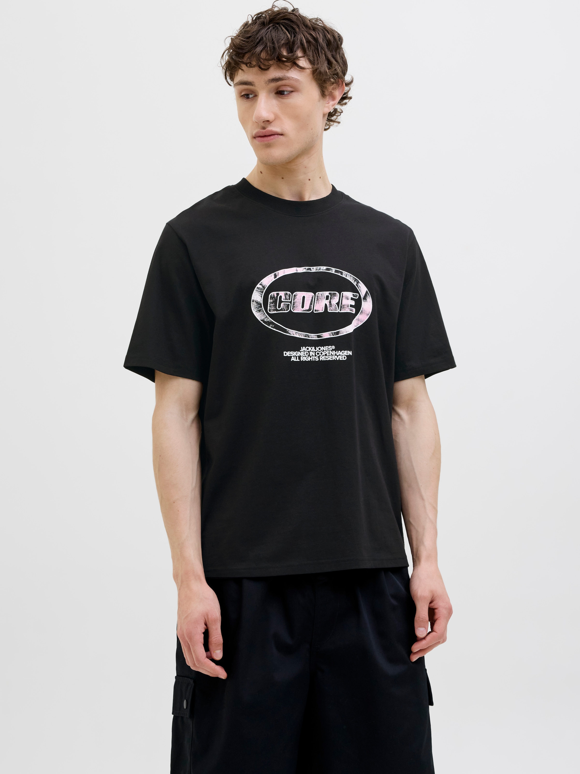 Jack & Jones T-Shirt "JCOLIDO AOP FRONT PRINT TEE SS CREW NECK", mit Frontp günstig online kaufen