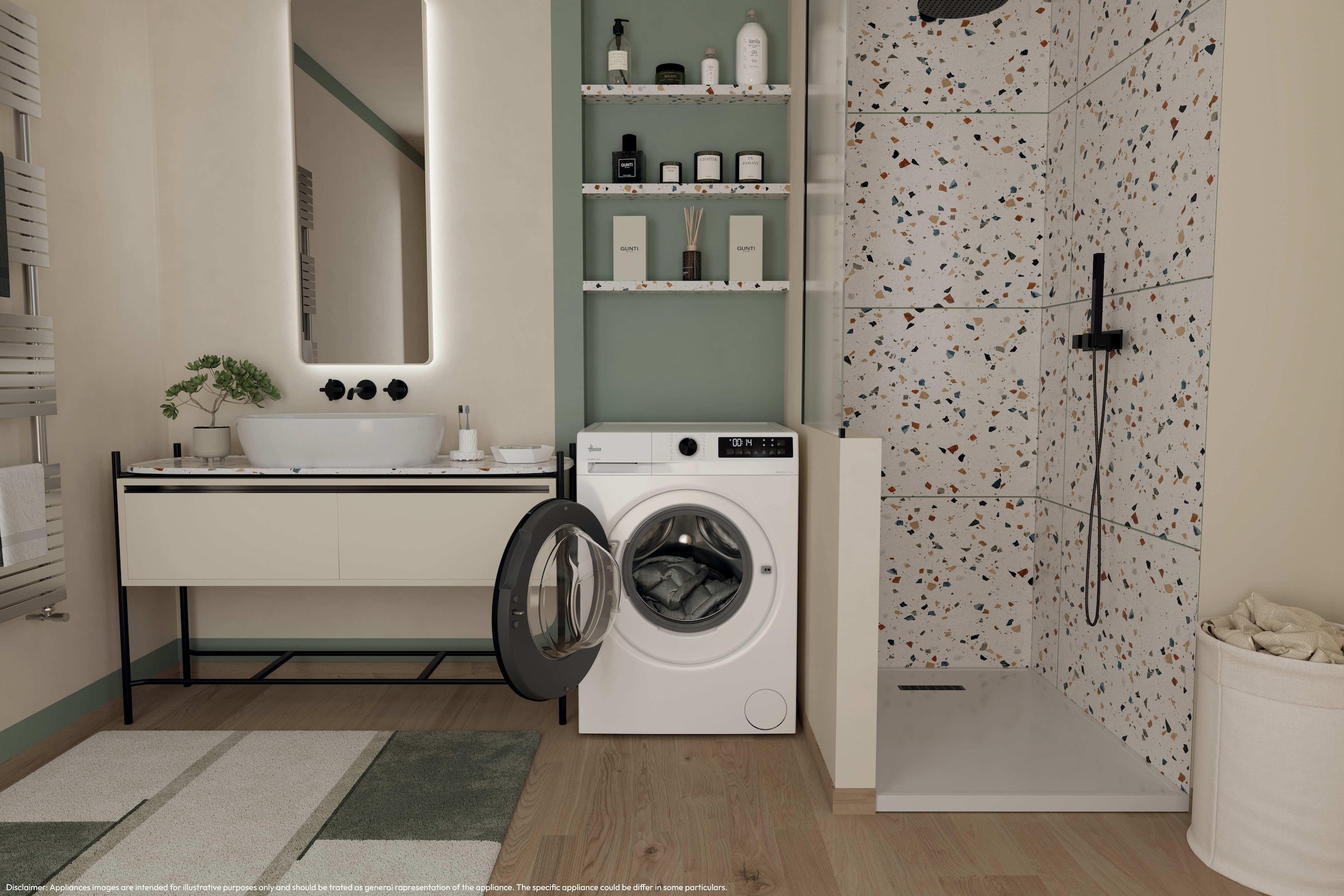 Hoover Waschmaschine »HGDQ48SB6-84« 8 kg 1300 U/min Vielseitige Kurzprogramme