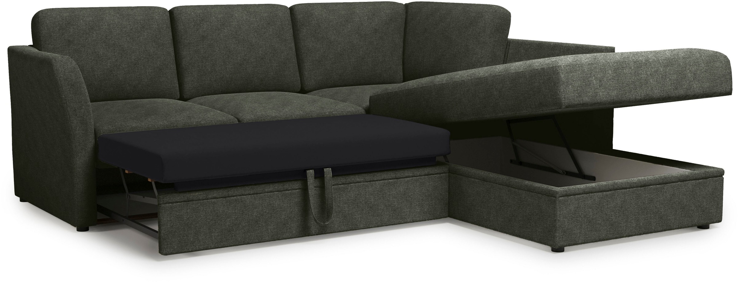 Home affaire Ecksofa »Lavars, L-Form, Schlafsofa«, mit Bettfunktion und Stauraum, in zwei verschiedenen Bezugsqualitäten