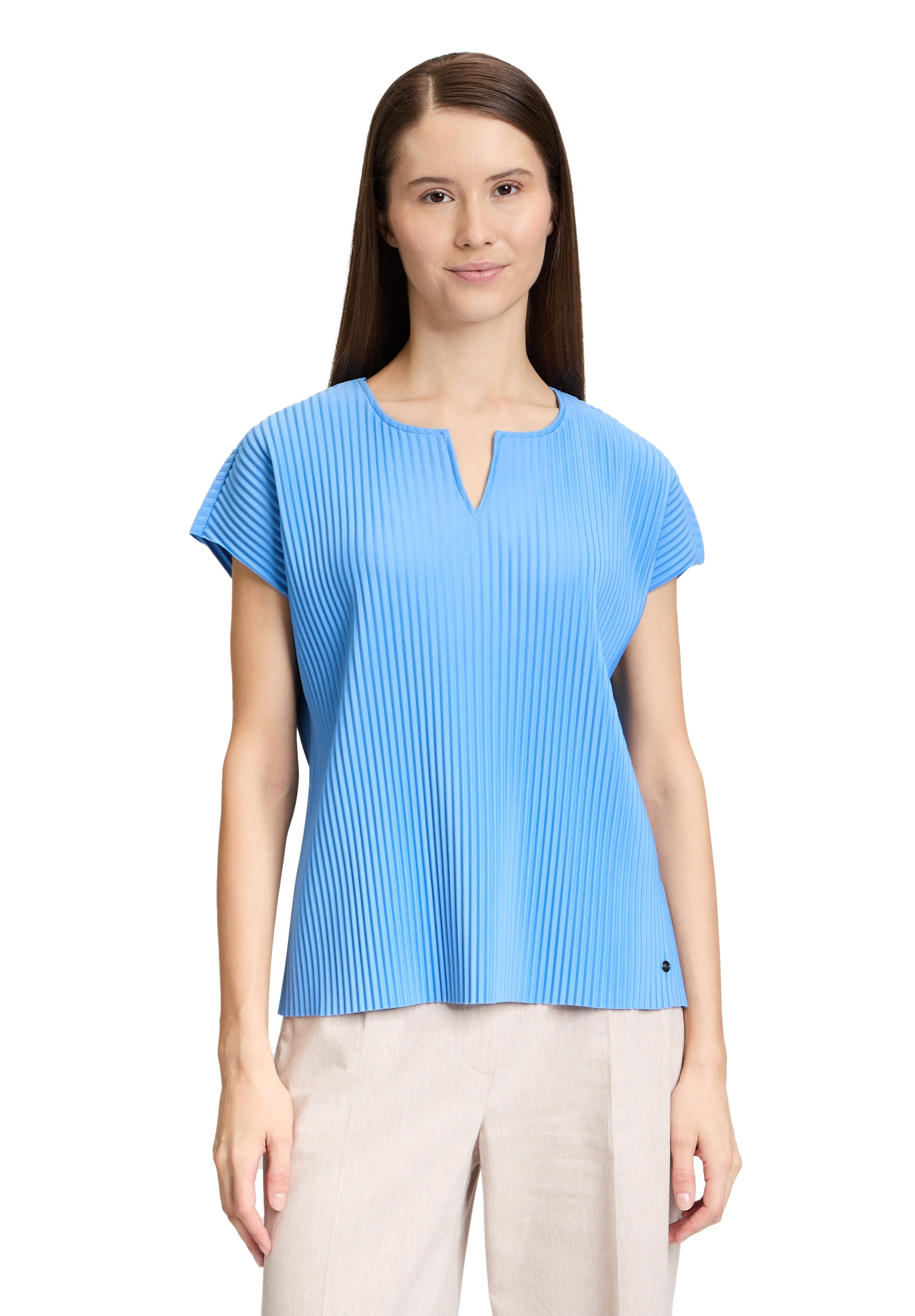 Betty&Co Kurzarmshirt "Betty & Co Damen Kurzarm-Shirt mit Plissee", (1 tlg. günstig online kaufen