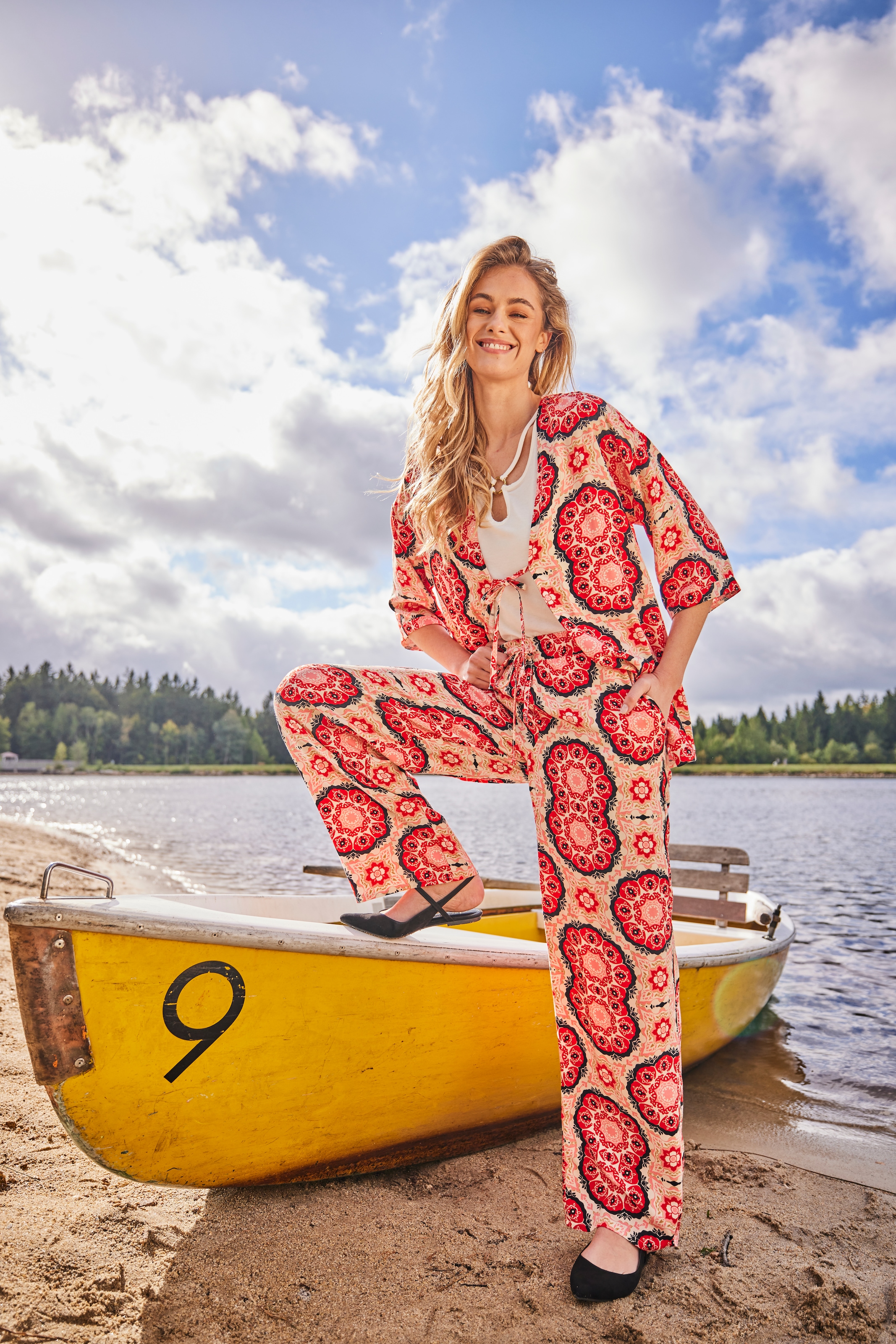 Aniston CASUAL Blusenkimono mit fantasievollem Mandala-Druck - NEUE KOLLEKTION