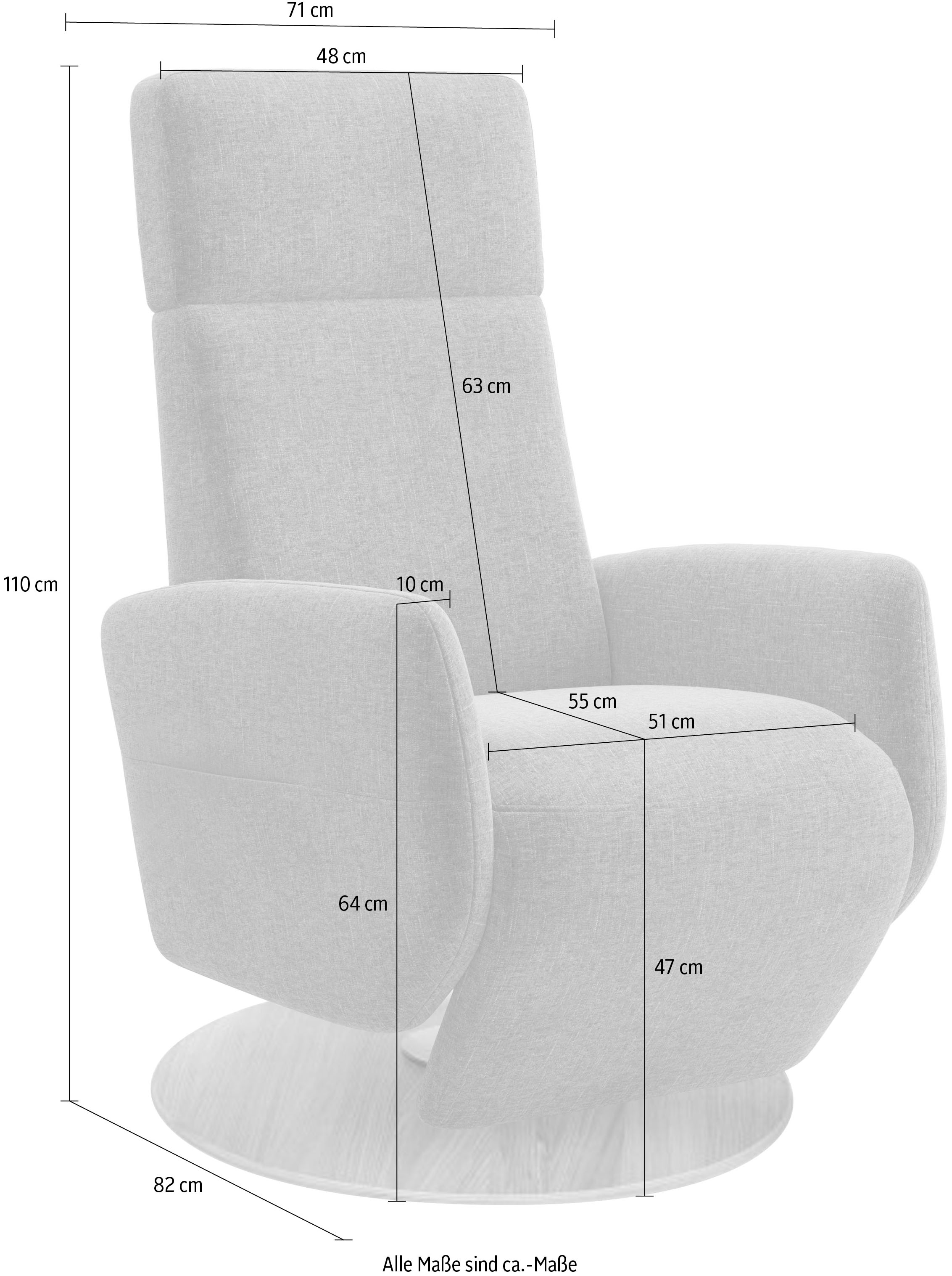 Home affaire TV-Sessel »Rochelle«, (1 St.), TV-Sessel mit Drehfunktion 360 Grad