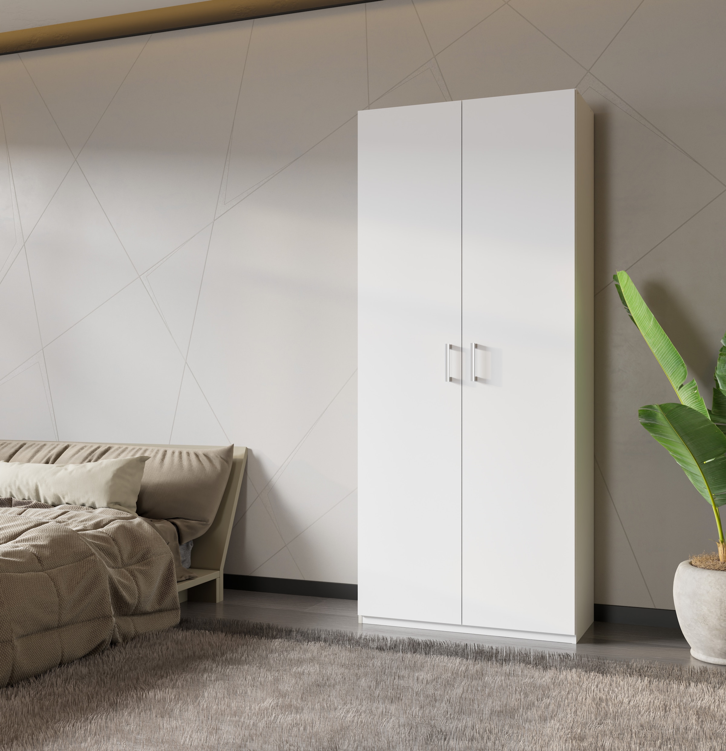 FORTE Drehtürenschrank B/H/T 88,9/210,5/42 cm, stehende Montage