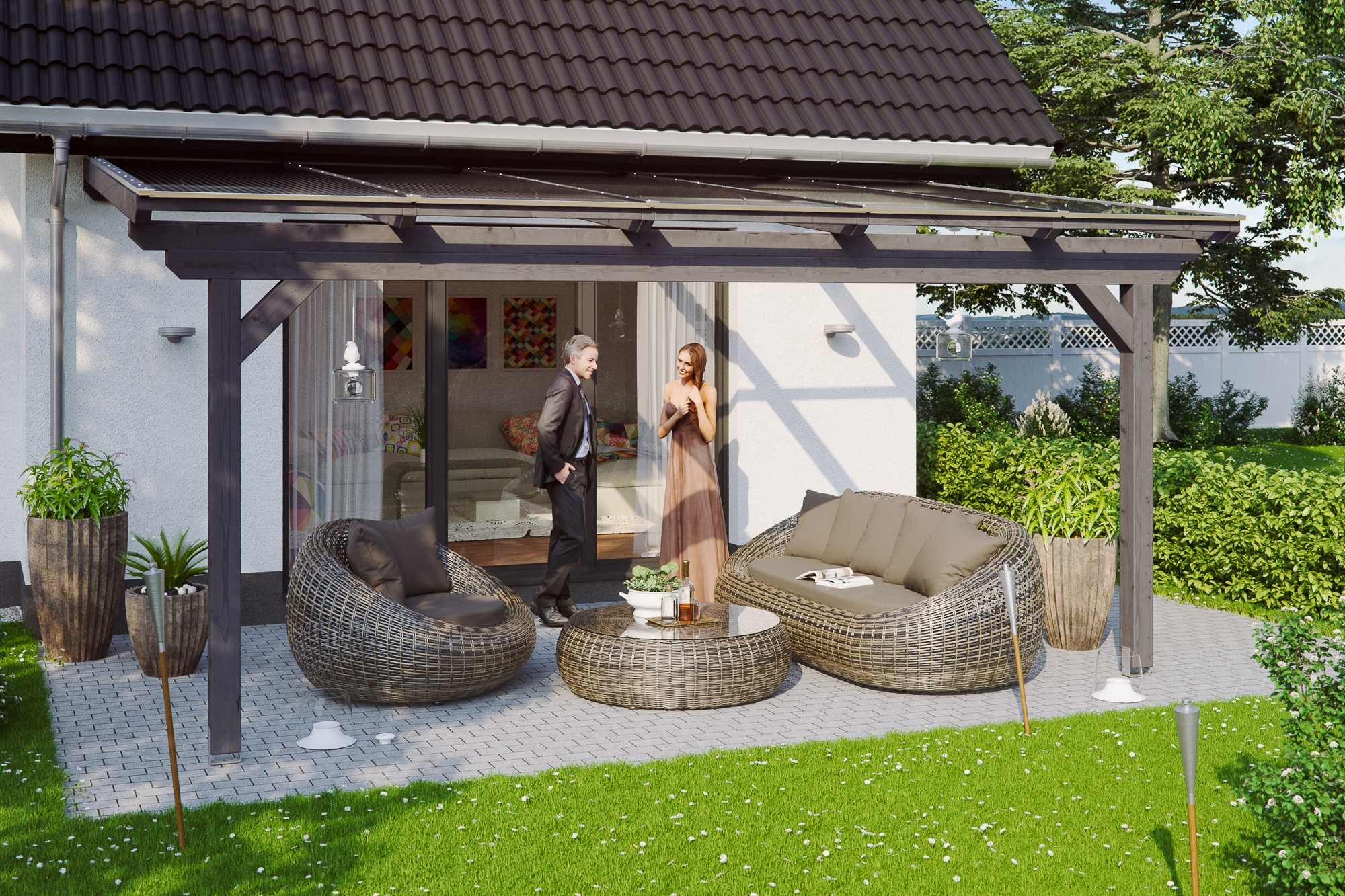 Skanholz Terrassendach »Ancona«, Leimholz