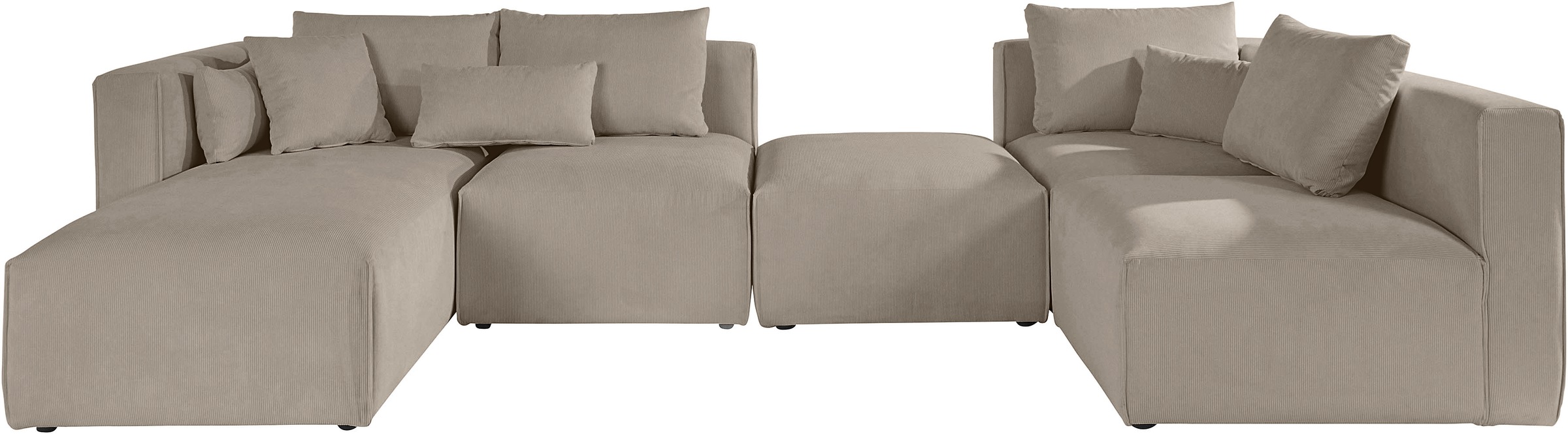 Home affaire Wohnlandschaft "Comfine U-Form", zusammengesetzt aus Modulen, günstig online kaufen