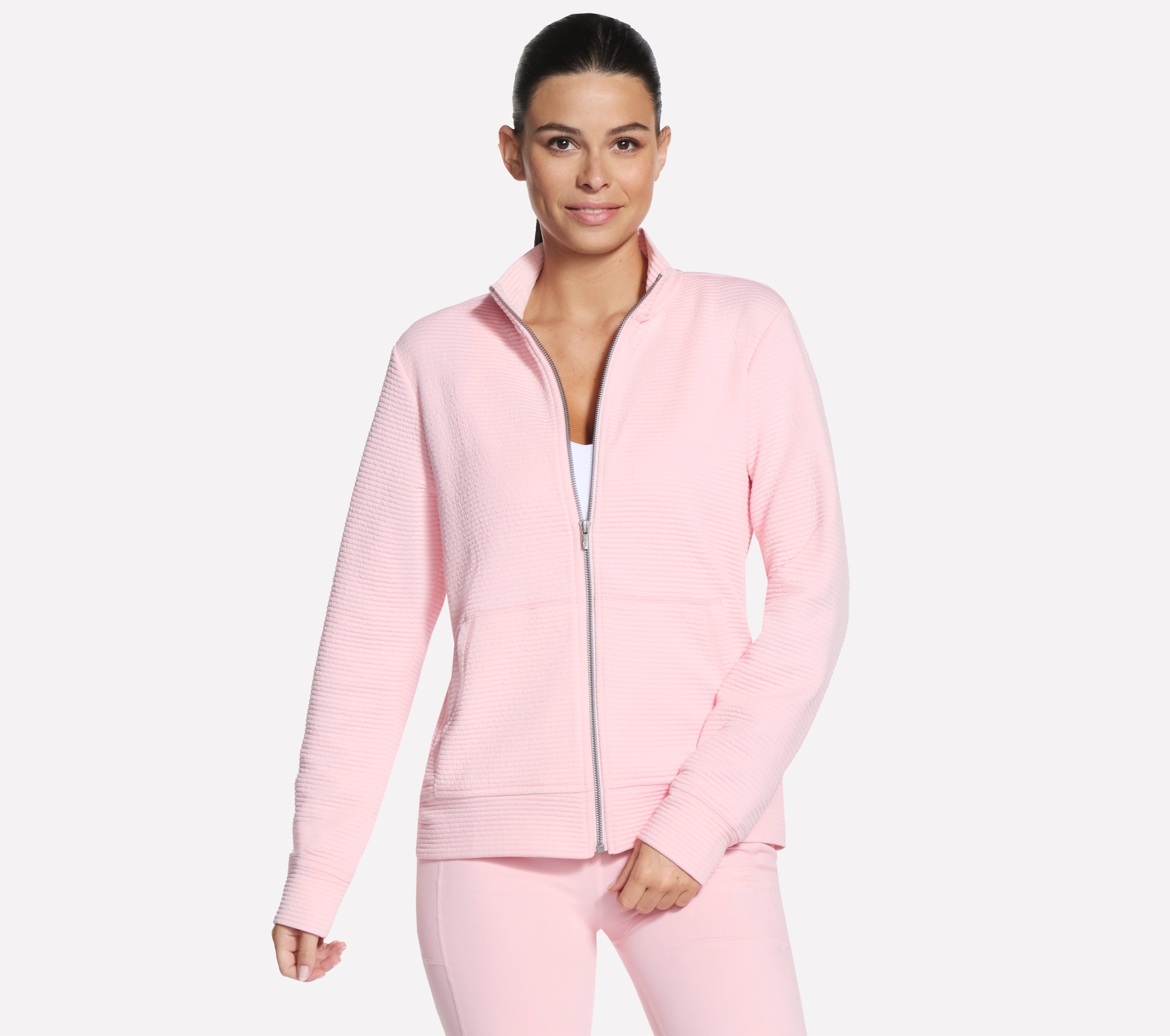 Skechers Trainingsjacke "Womens Jacket" Skech-Sweats™ Soft-Fleece, Stehkragen, Geteilte Kängurutasche