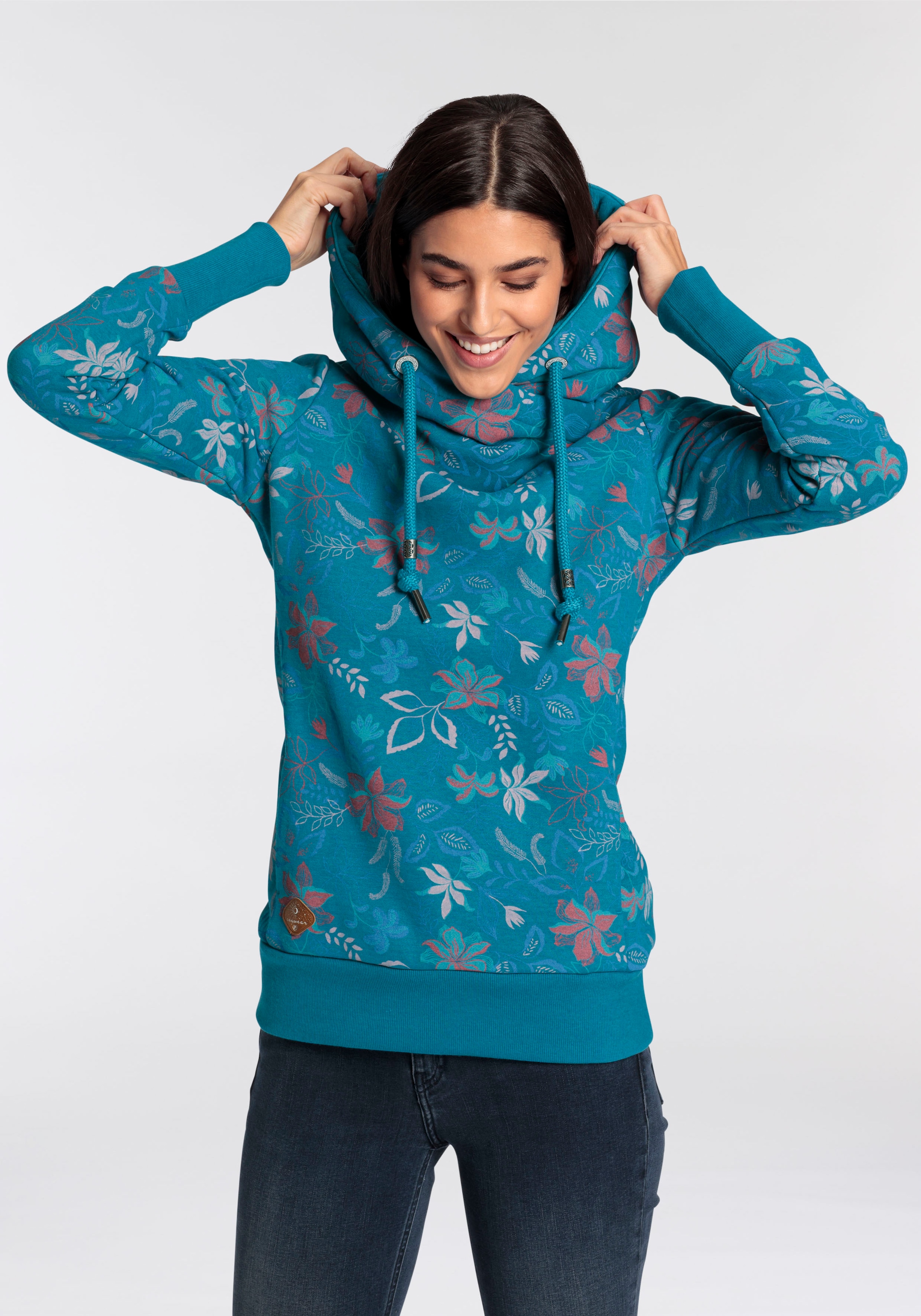 Ragwear Sweater "GRIPY FLOWERS O", Hoodie mit floralem All Over-Druck