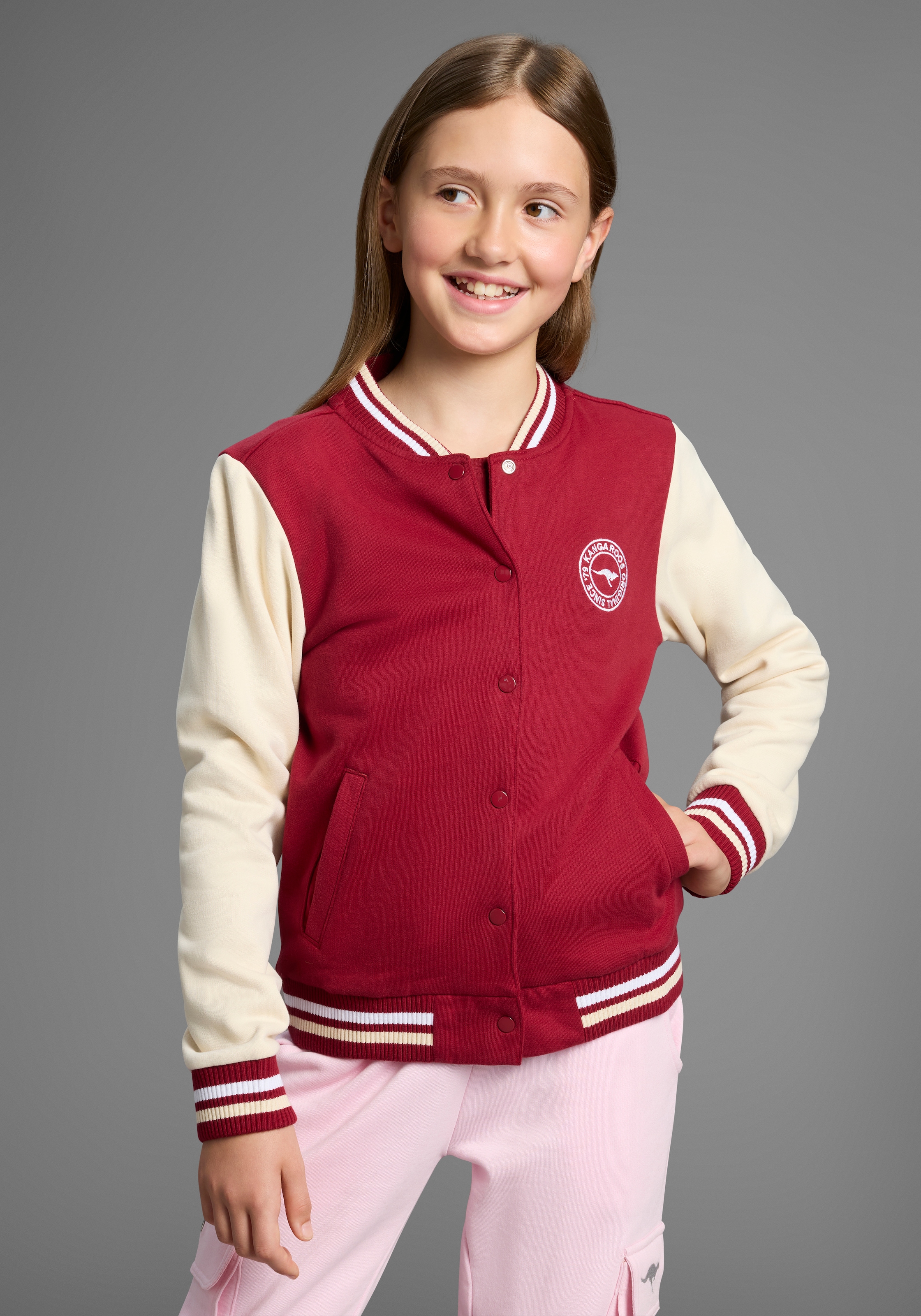 KangaROOS Sweatjacke "College-Jacke" mit Kragen