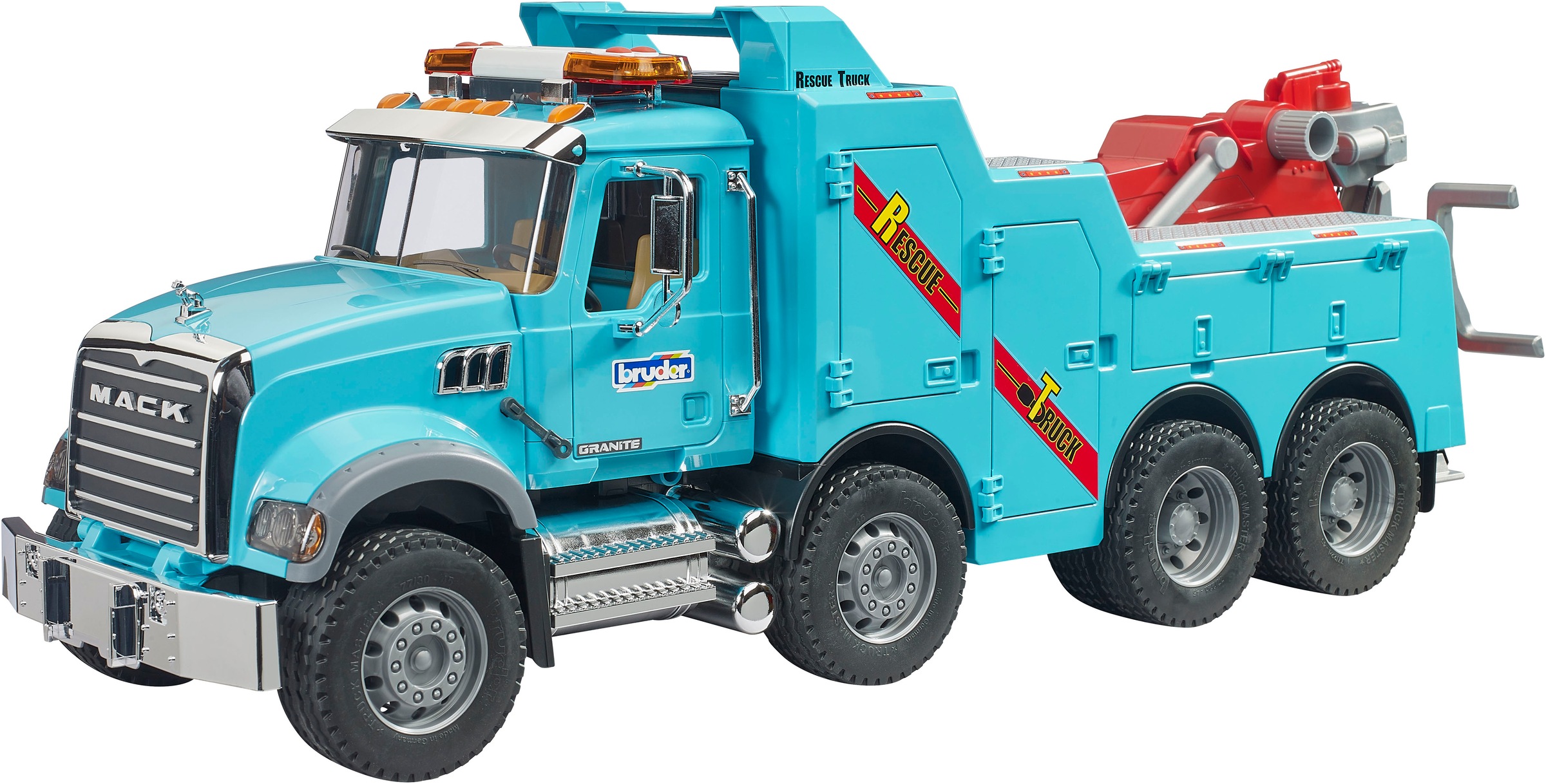 BRUDER Kinder Spielzeug-LKW "MACK Granite LKW Abschlepp LKW mit L+S Modul (02831)"türkis, Kunststoff, B:21cm H:23cm T:63cm, Spielzeugfahrzeuge, mit