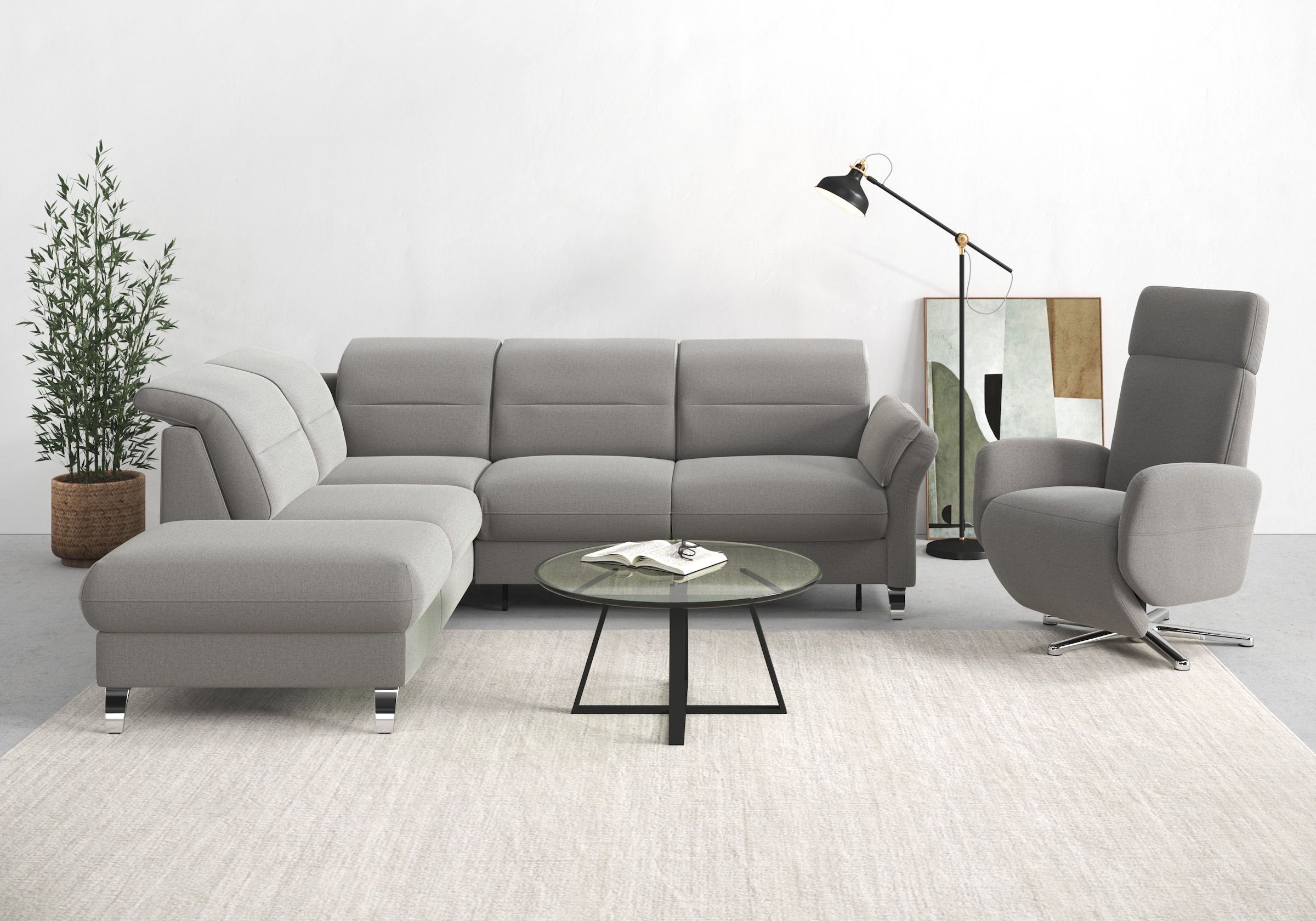 sit&more Ecksofa Grenoble L-Form mit Federkern, wahlweise mit Bettfunktion, günstig online kaufen