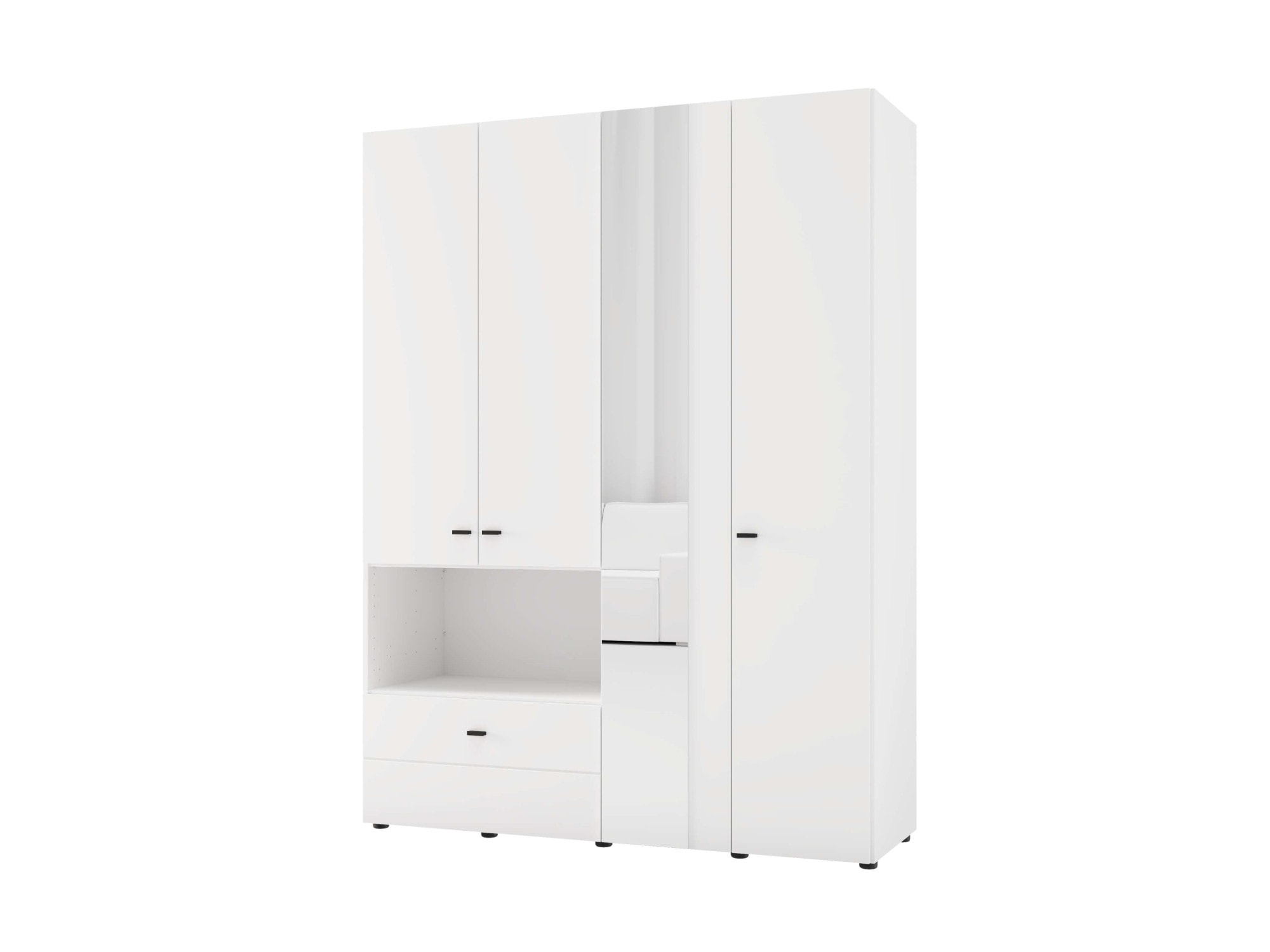 Home affaire Kleiderschrank "Campsie Schlafzimmerschrank, Drehtürenschrank, Wäscheschrank" 2 Breiten, inkl. Spiegel, Schublade, Kleiderstange & Stauraum