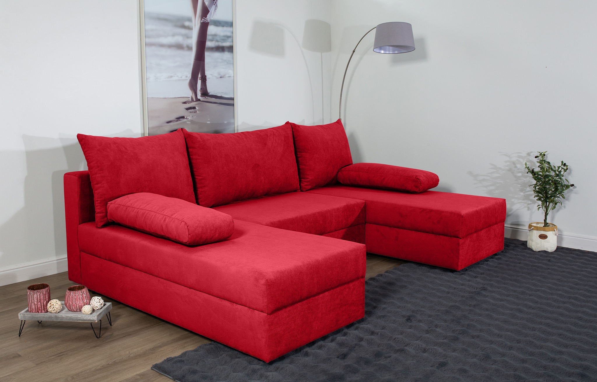 COLLECTION AB Wohnlandschaft »Pico U-Form«, Wohnlandschaft,2 X Ottomane,Polyätherschaum Polsterung