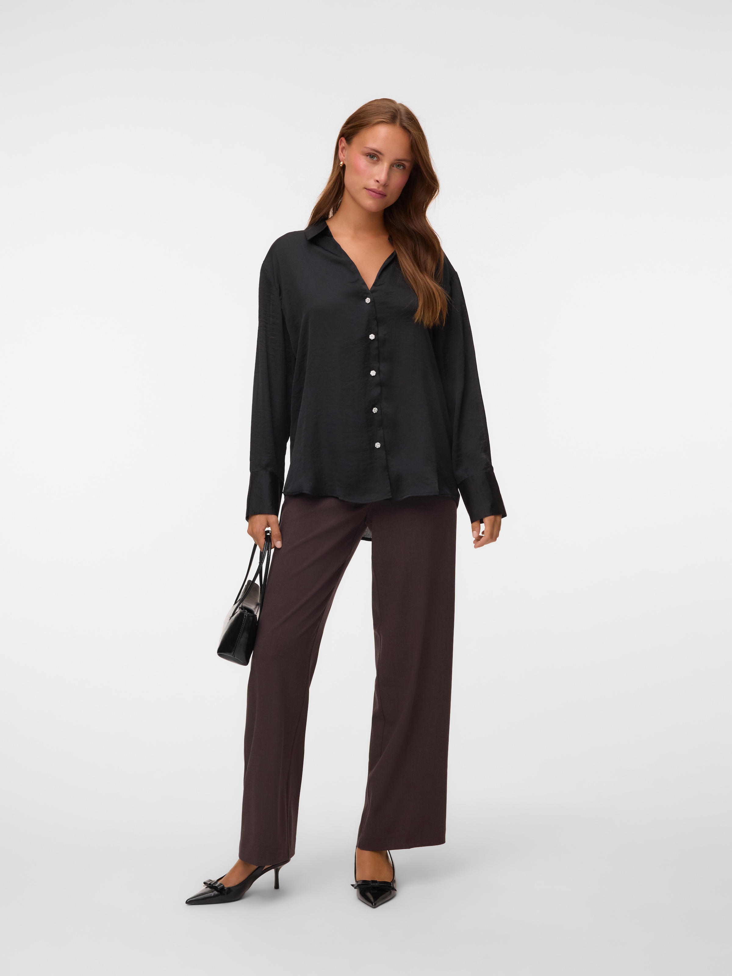 Vero Moda Hemdbluse »VMSOMMER LS BUTTON SHIRT WVN NOOS« Kunstfaser, regular fit