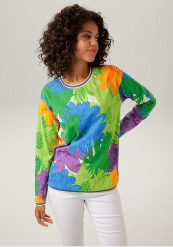 Sweatshirt, mit großflächigen Blüten und Blättern bedruckt - NEUE KOLLEKTION