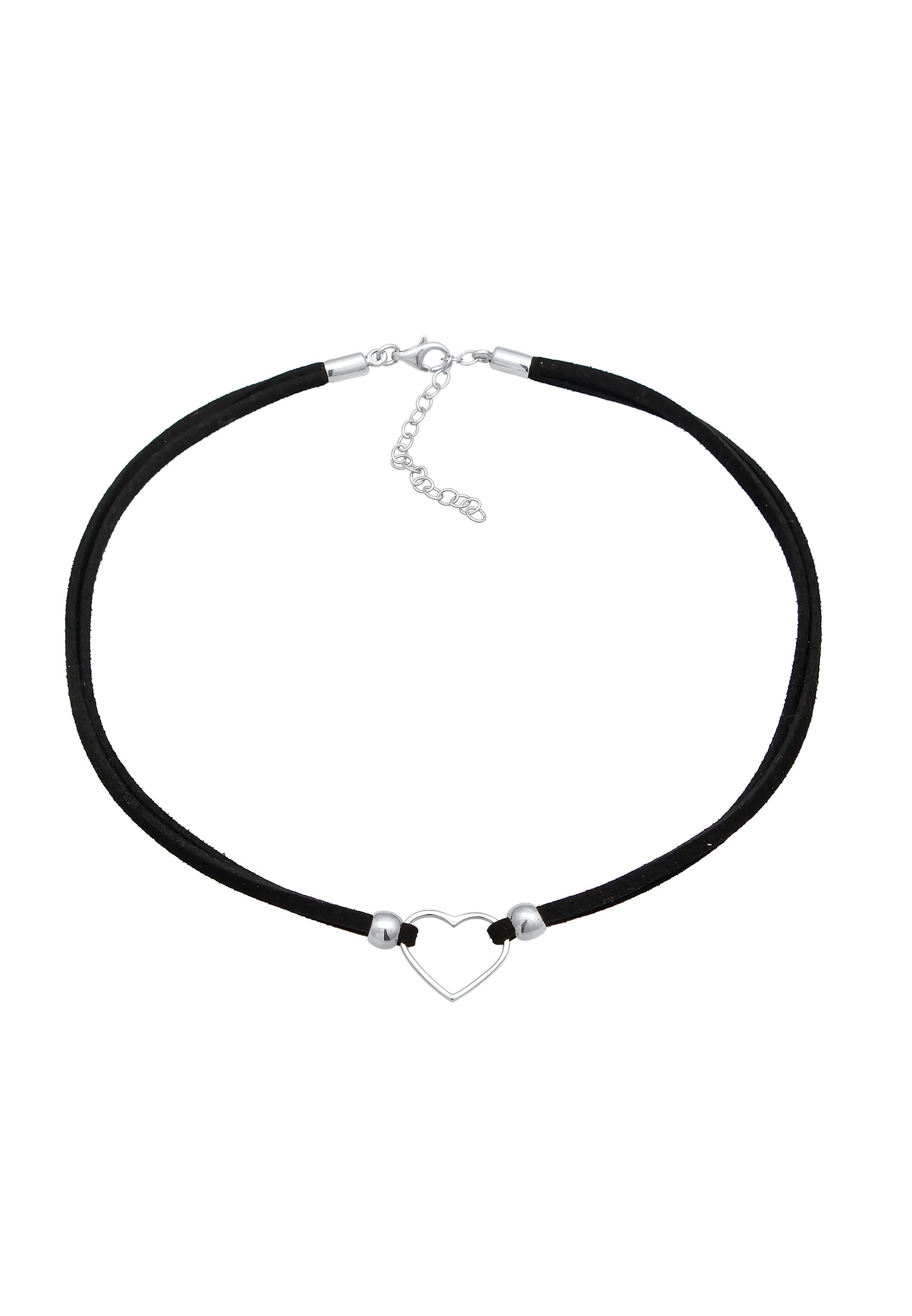 Elli Choker »Halskette Choker Herz Halsband Schwarz 925 Silber«
