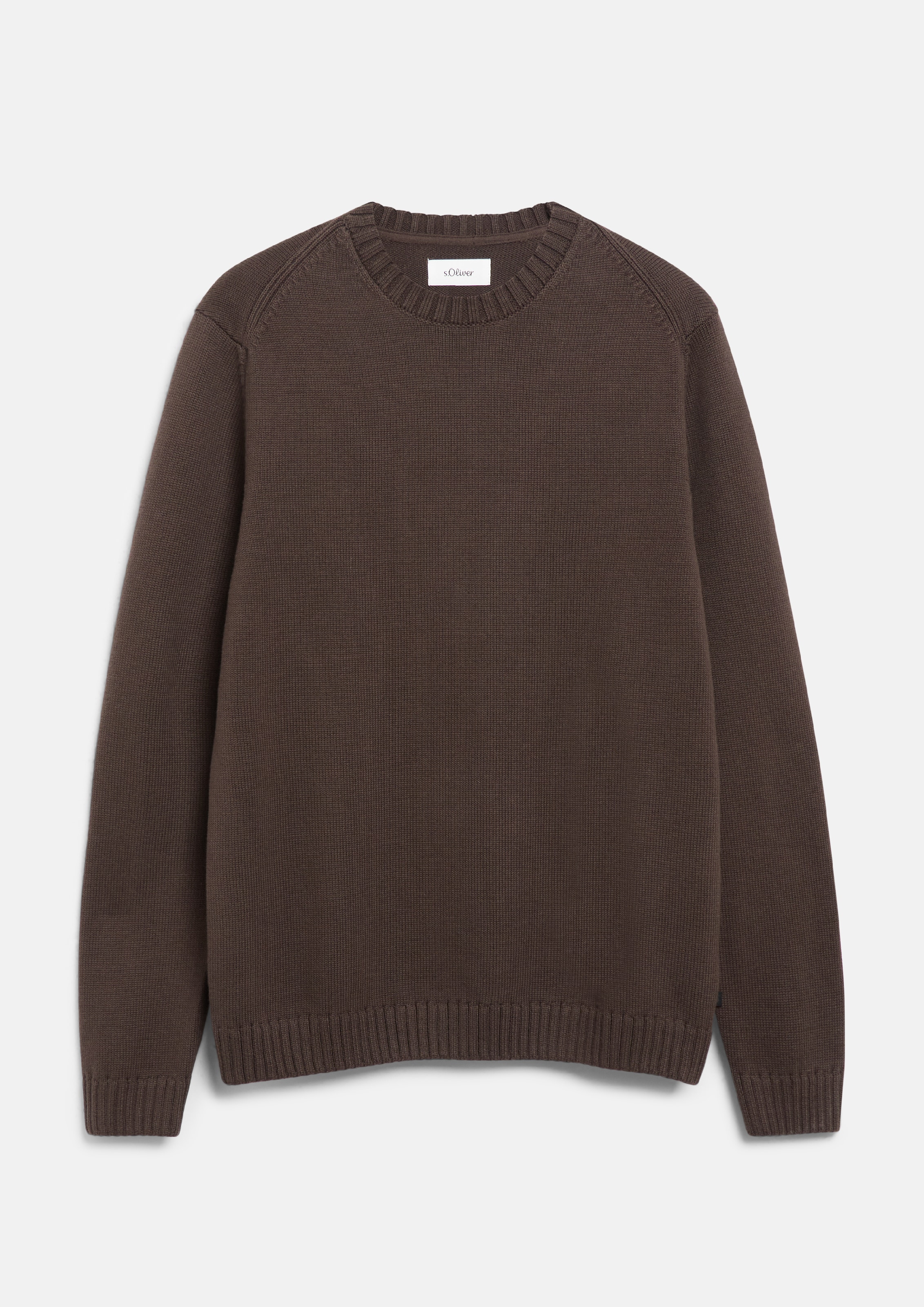 s.Oliver Strickpullover Langarmpullover / Unifarben / Baumwolle