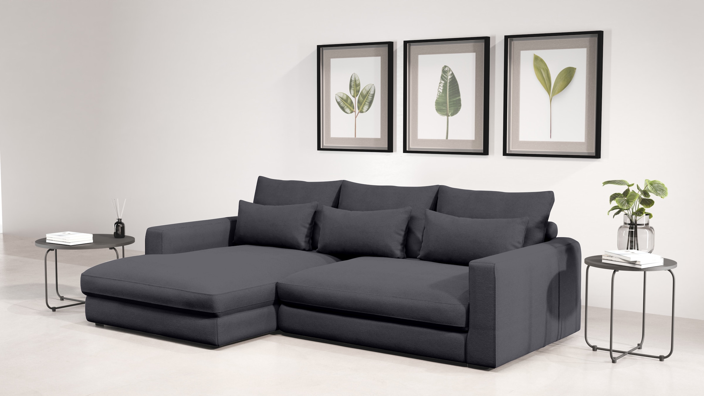 Home affaire Ecksofa "Darwin, viele Kissen, extra tiefe Sitzfläche, 271/89/ günstig online kaufen