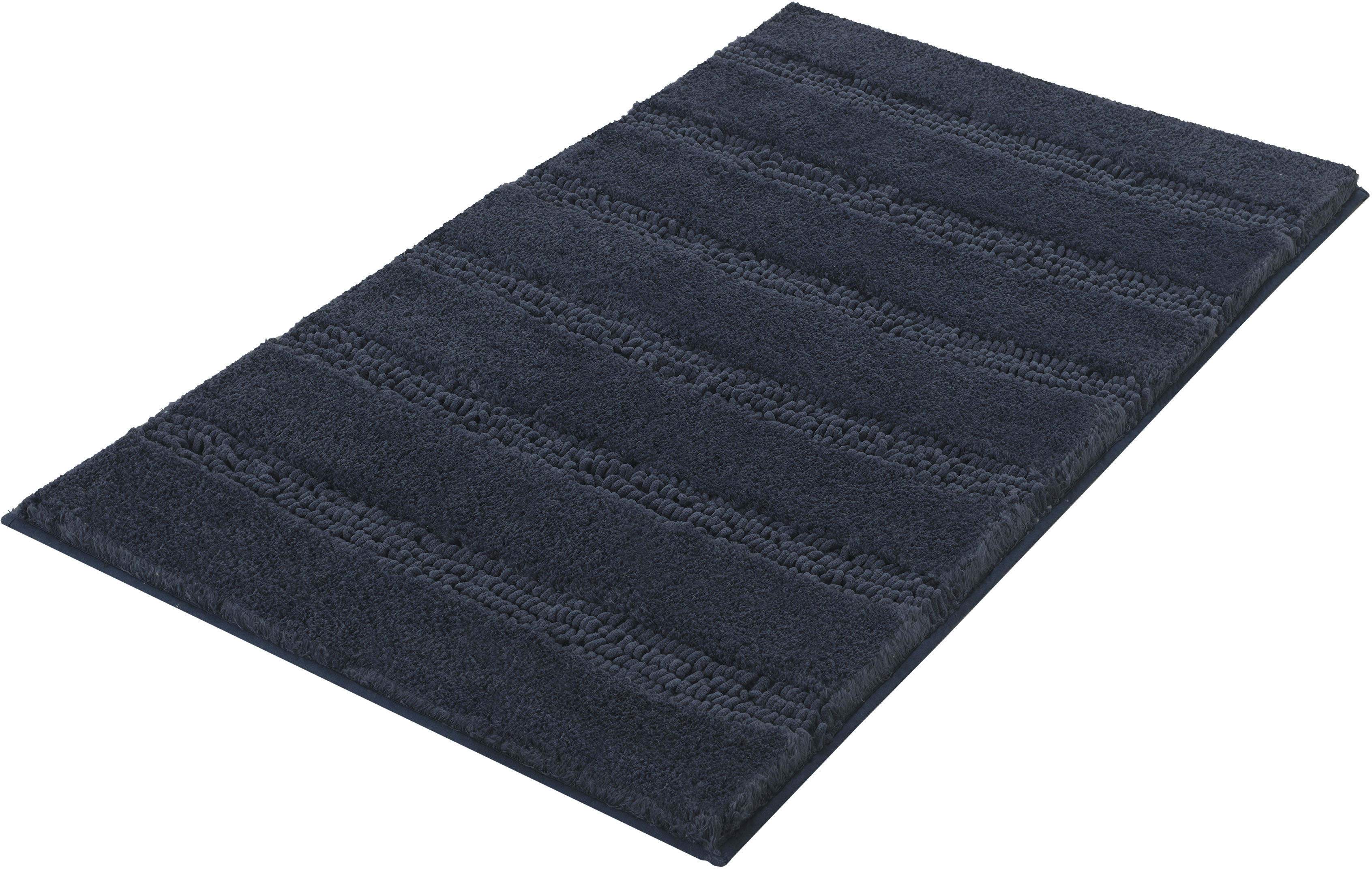 Kleine Wolke Badematte "Monrovia, Badvorleger, Badezimmer Teppich" Höhe 23 mm rutschhemmend beschichtet fußbodenheizungsgeeignet Badteppich, Uni Farben, gestreift, aus Mikrofaser, waschbar