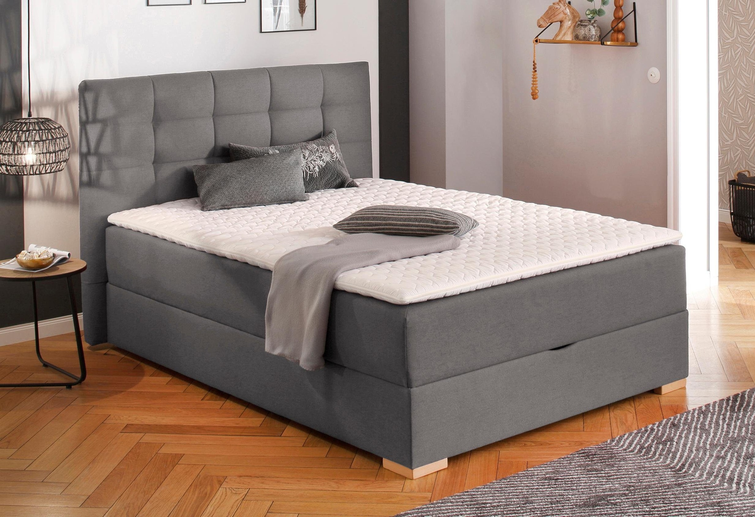Home affaire Boxbett "Olivet mit Bettkasten" in 4 Farben, 4 Breiten, 2 Matratzenarten, auch in Überlänge 220 cm