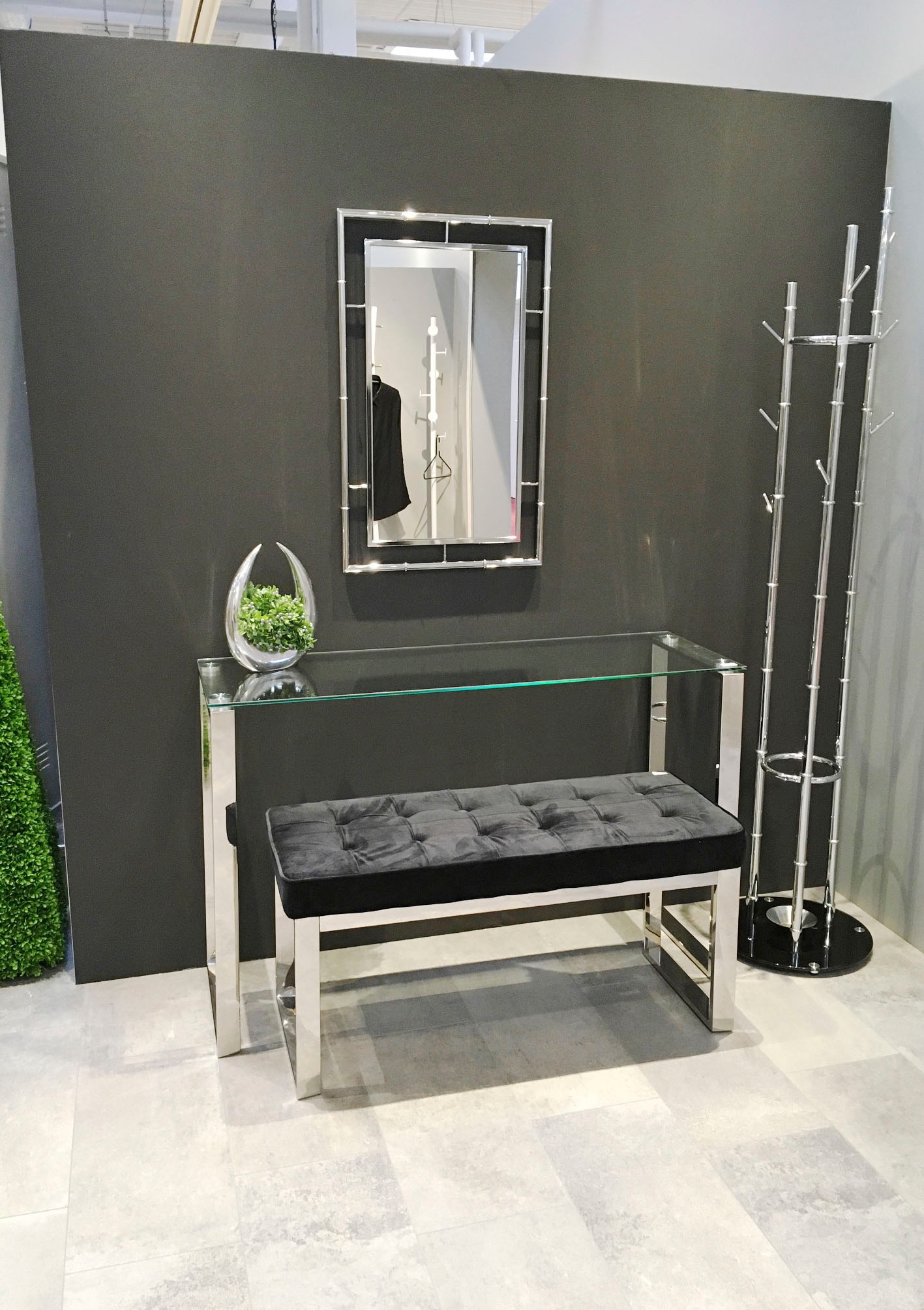 HAKU Bank »Flurbank, Garderobenbank, Sitzbank« rechteckig - aus Metall Silber - B/T/H 100/41/48 cm
