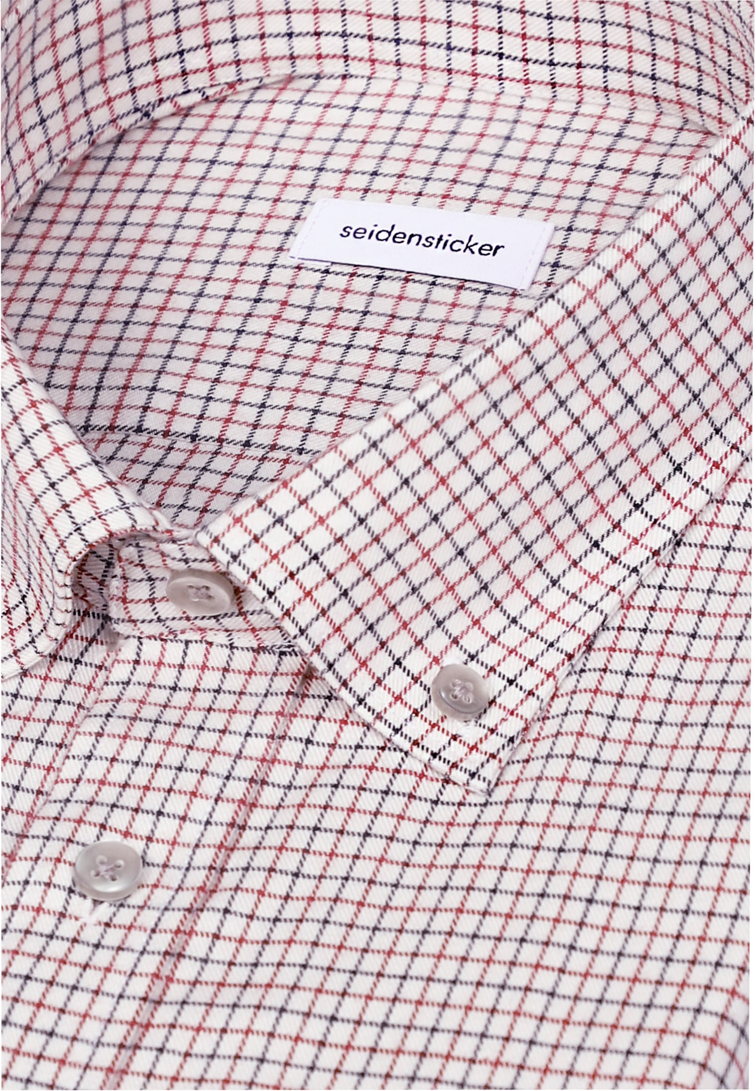 seidensticker Flanellhemd »Schwarze Rose« Regular 1/1 Button-Down-Kragen Karo