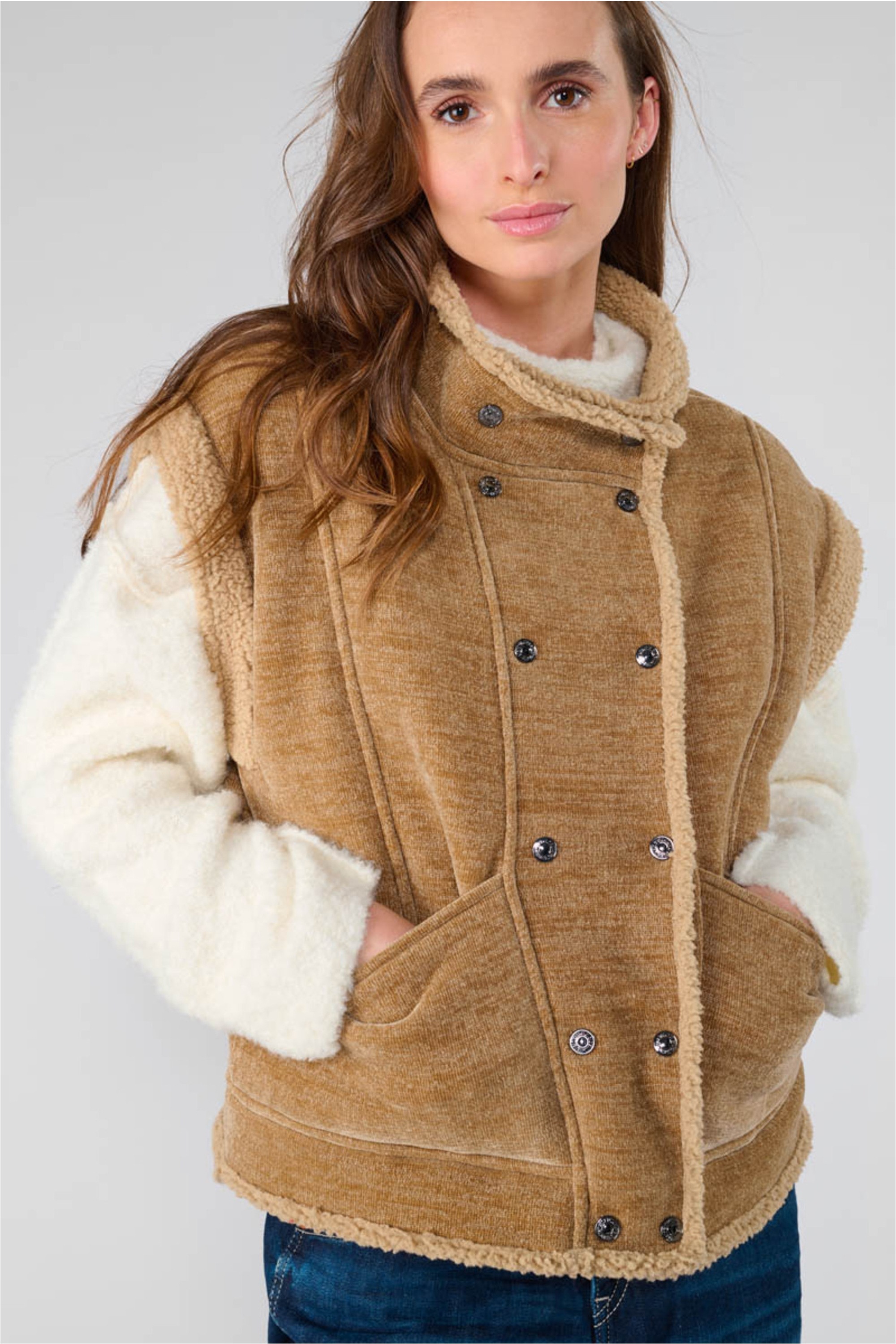 Thumbnail - Le Temps Des Cerises Softshellweste "FUJI" mit kuscheligen Einsatz