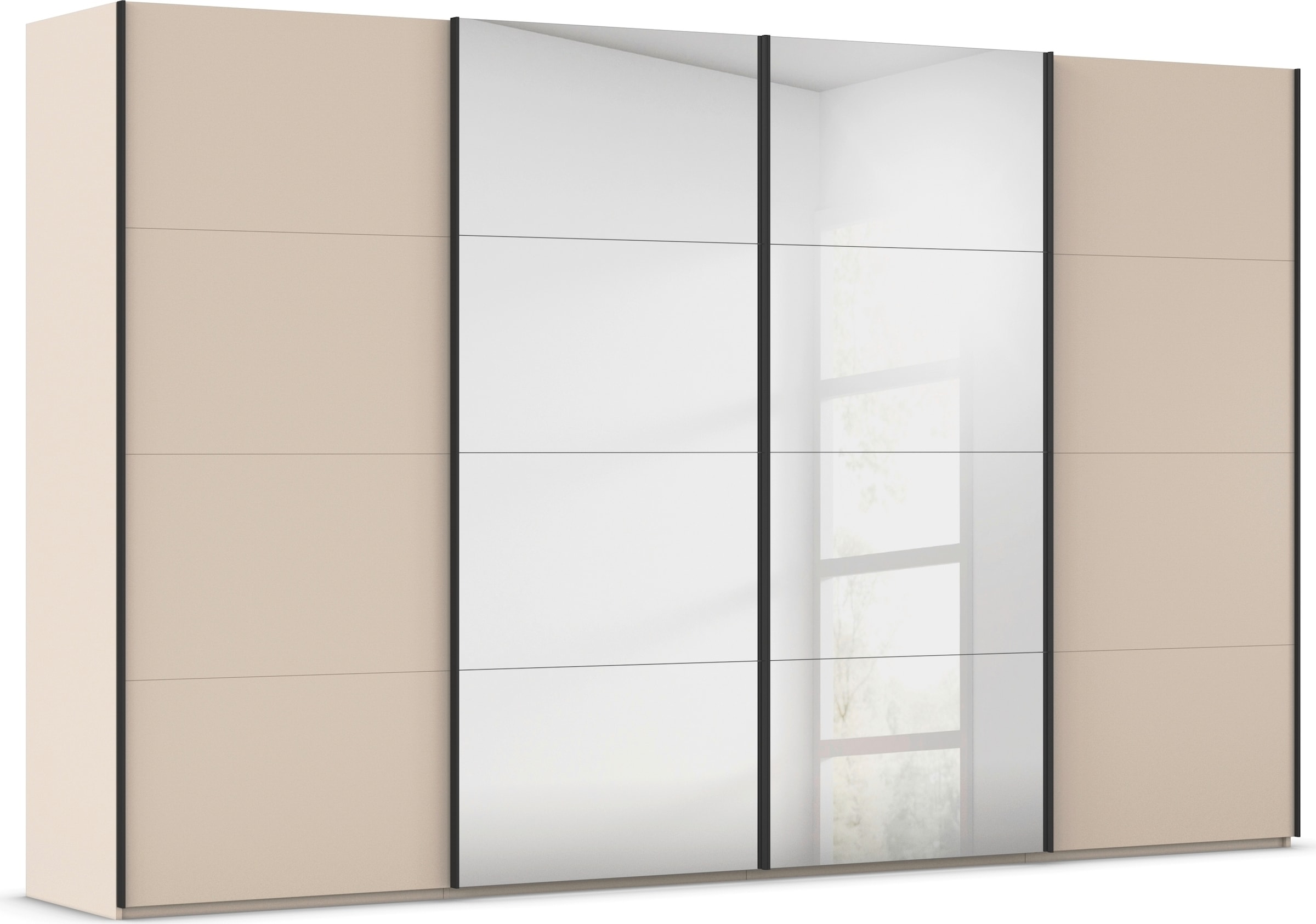 rauch "Kleiderschrank Schrank Garderobe Schlafzimmerschrank SCALE-FYRA" edle viergeteilte Türen mit Spiegel und vielen Farben MADE IN GERMANY