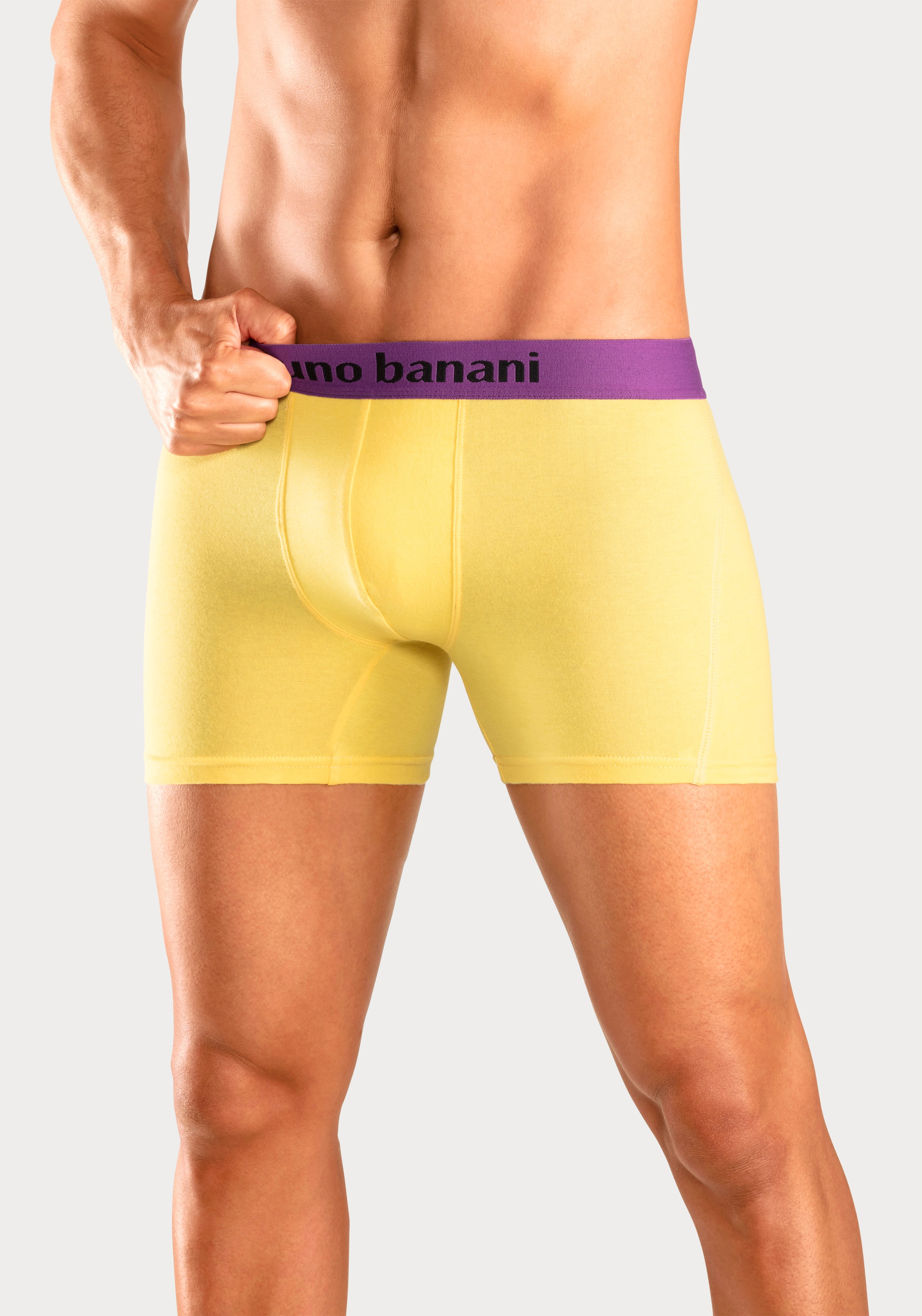 Bruno Banani Boxer »Unterhose für Herren«, (Packung, 4 St.), mit längerem Bein und auffälligen Logobund