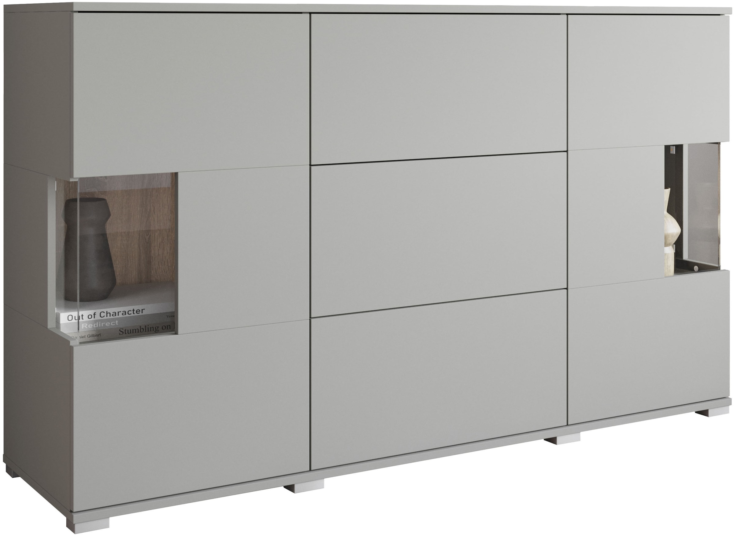 INOSIGN Sideboard »Kenia«, (1 St.), Sideboard mit 3 Schubladen, 6 Fächern, Glastüren, Breite 150 cm