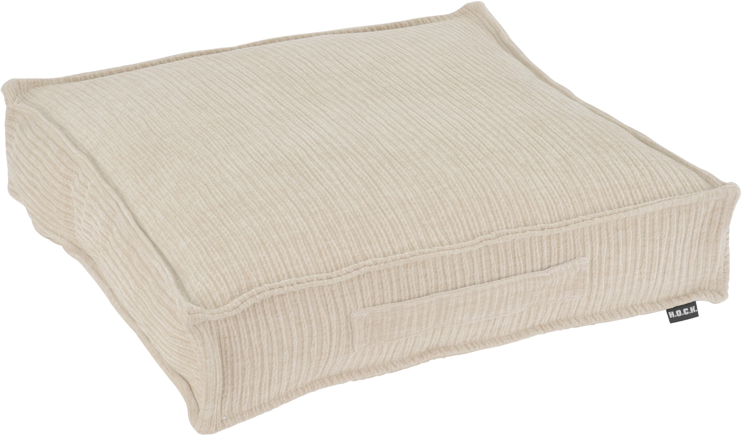 Sitzauflage H.O.C.K., B:50cm H:10cm T:50cmbeige, Obermaterial: 100% Polyester, Polsterauflagen, "Jonny", Cordkissen inkl. Füllung, 50x50x10cm,